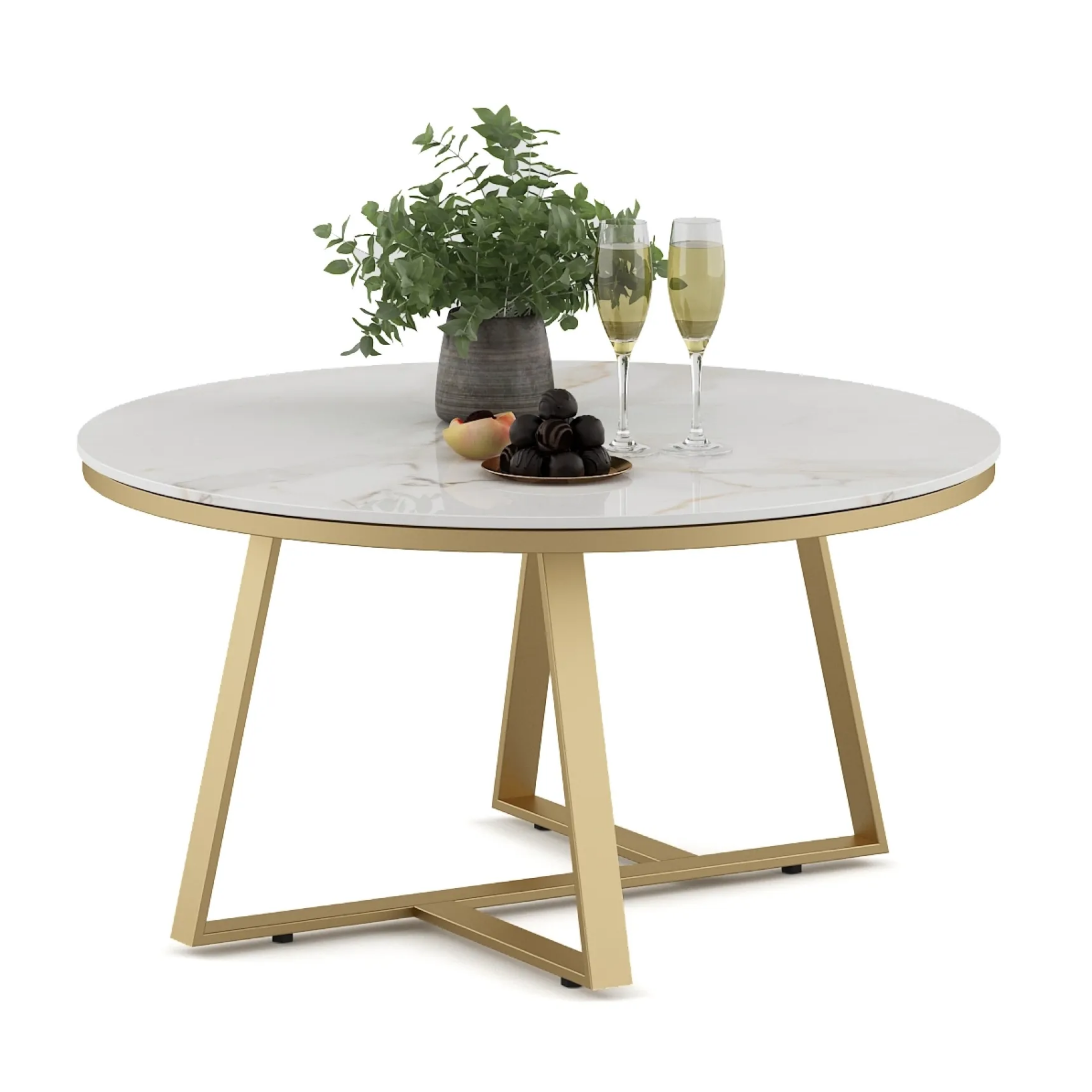 SW CENTER TABLE JULIET WITH CEREMIC TOP & METAL STRUCTURE SPACEWOOD