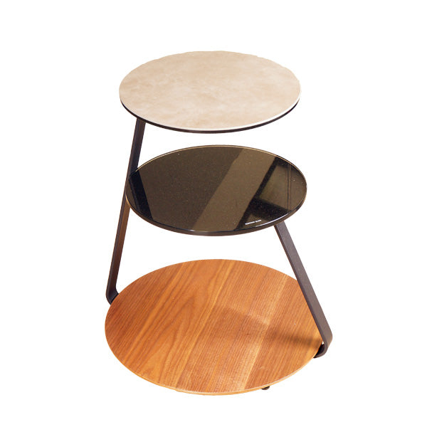 ARENA Side Table J1952 Clear Glass Metal Legs Painted ARENA