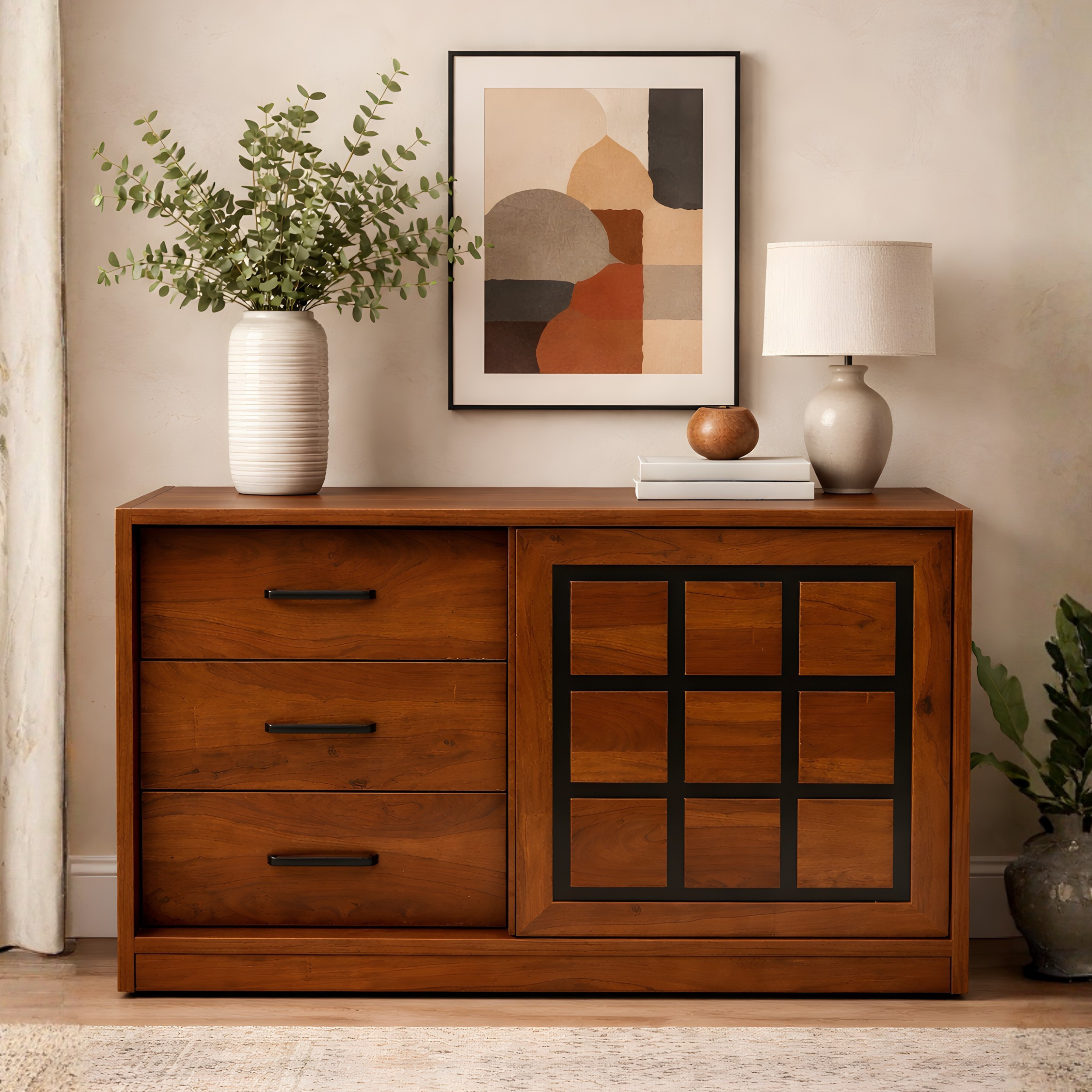 Woodland Multipurpose Storage Unit with Drawer – Sheesham Finish CMM Arena Retails Pvt Ltd