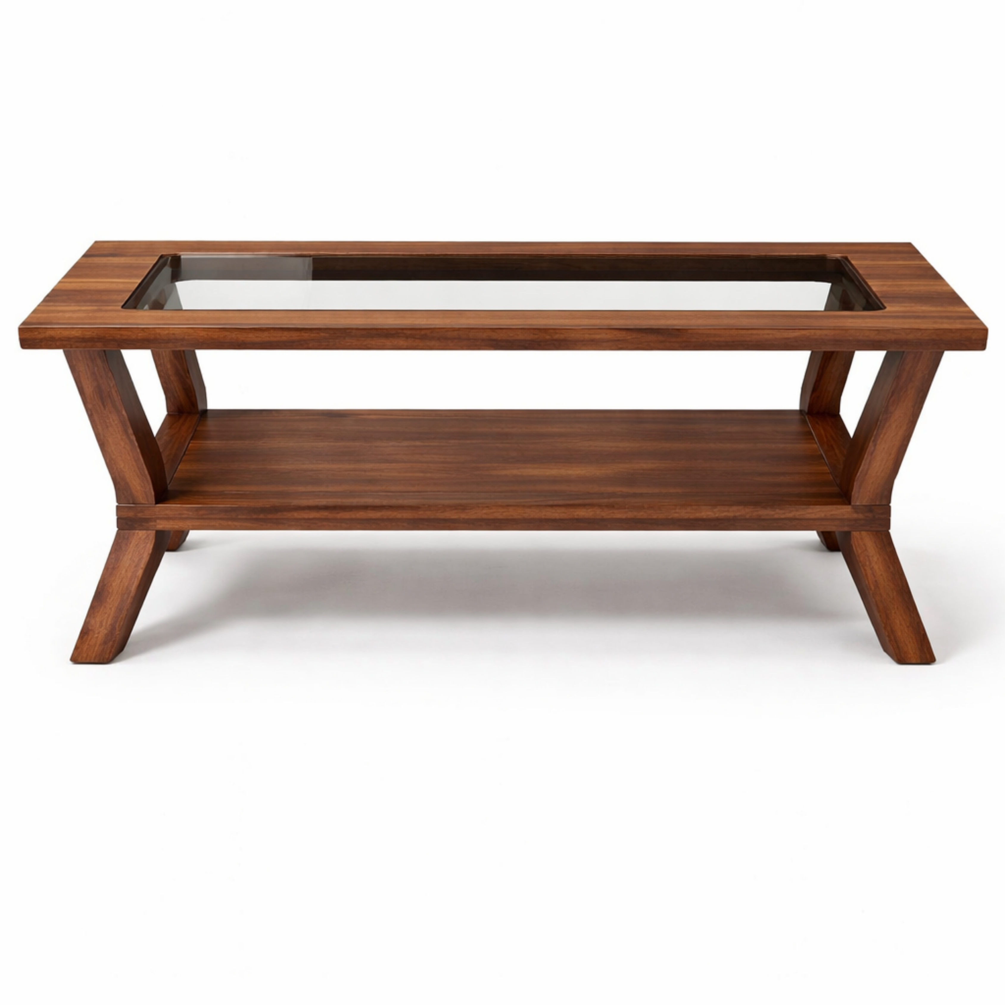 SW CENTER TABLE WOODLAND CT24 WITH GLASS TOP WALNUT SPACEWOOD