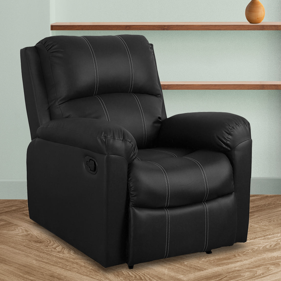 ARENA SPINO Single Seater Manual Recliner Black ARENA