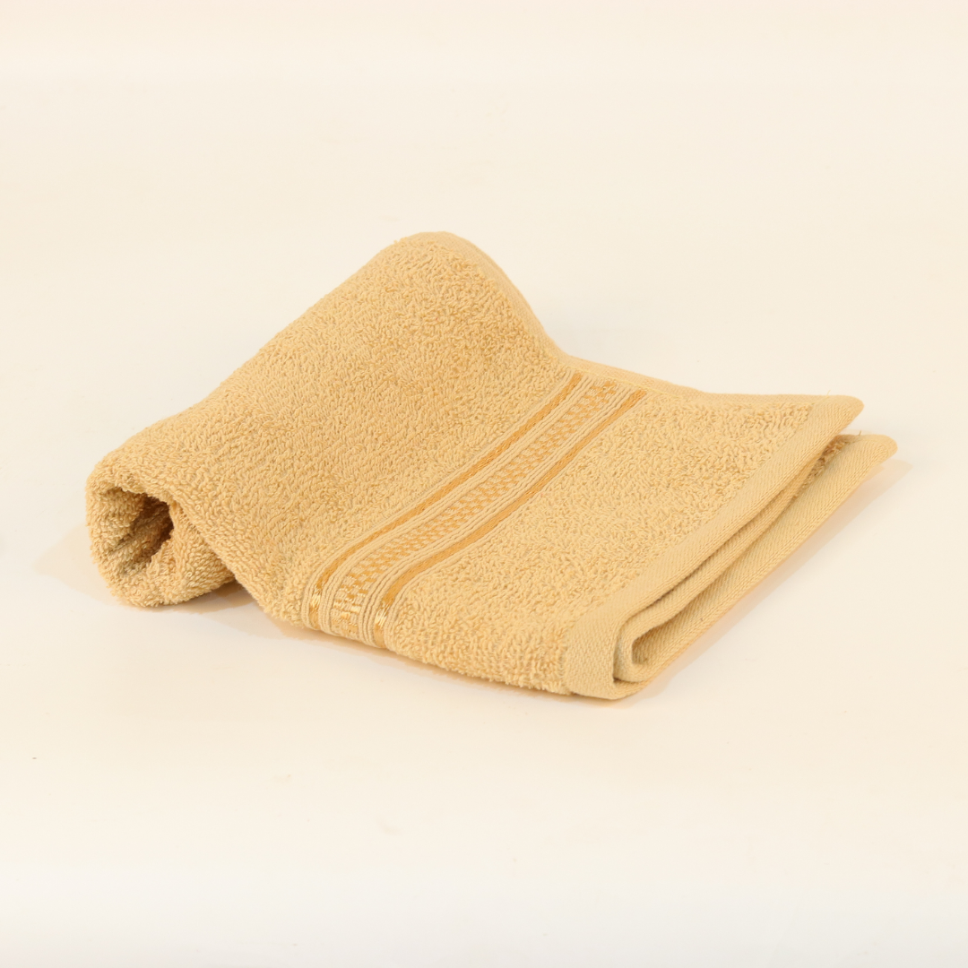 OoNA Hand Towel Cotton Silky Border Beige OoNA
