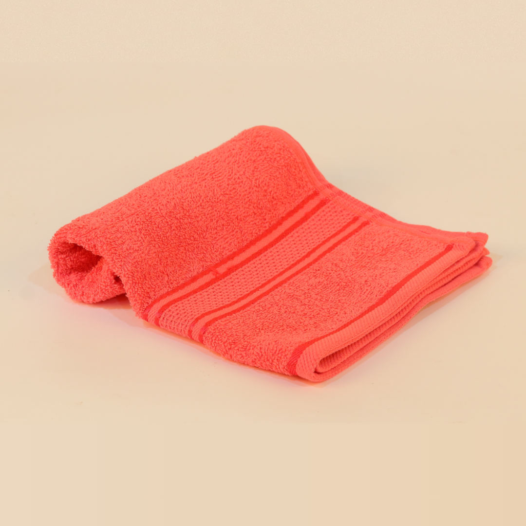 OoNA Hand Towel Cotton Silky Border Coral OoNA