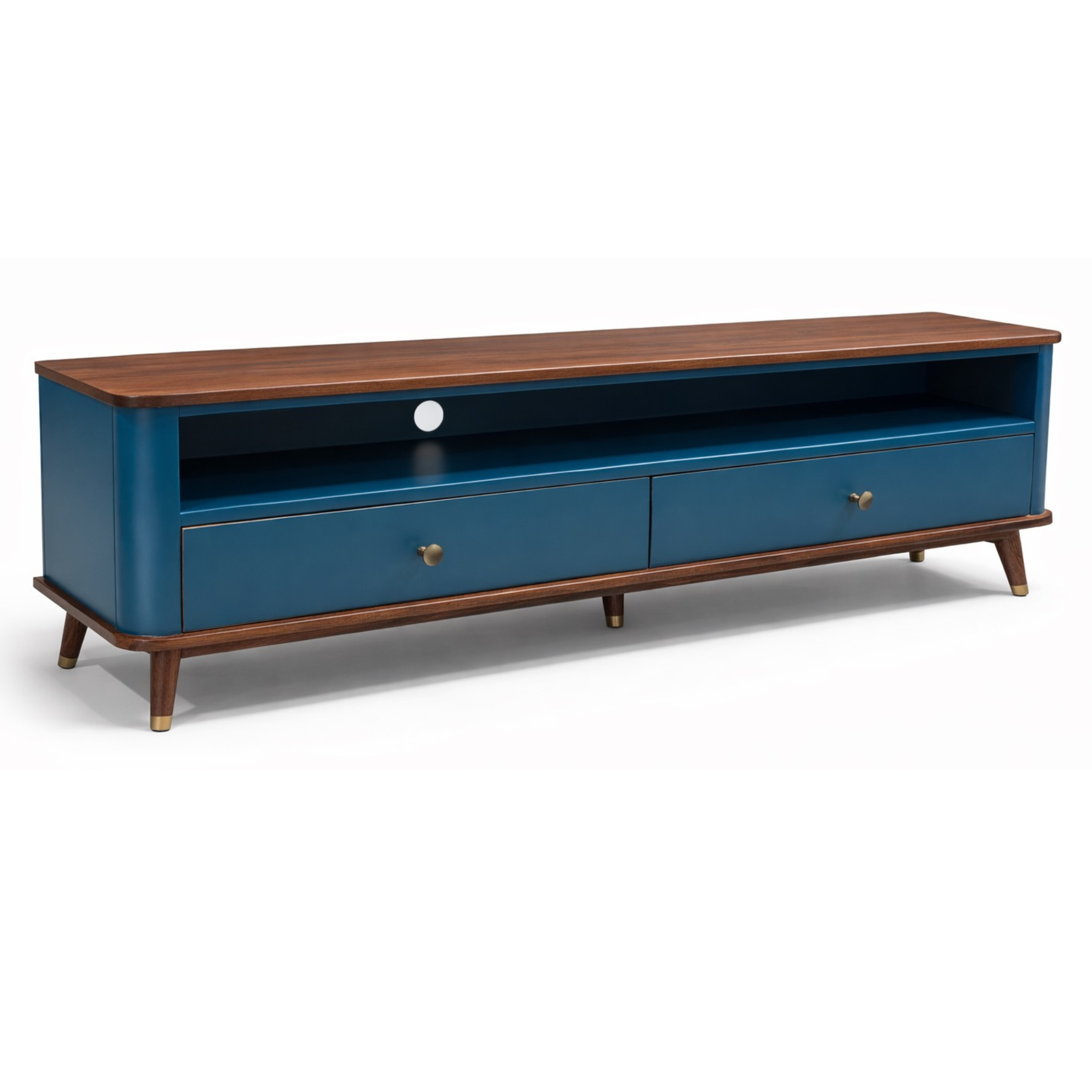 ARENA TV CABINET WOODEN R 2235 HEENA 2 DRAWER LIGHT HONEY BROWN ARENA