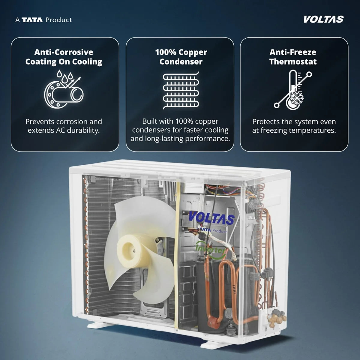 VOLTAS AC-INDOOR UNIT SAC 183INV VECTRA ZEN SILVER INVERTER 1.5 VOLTAS