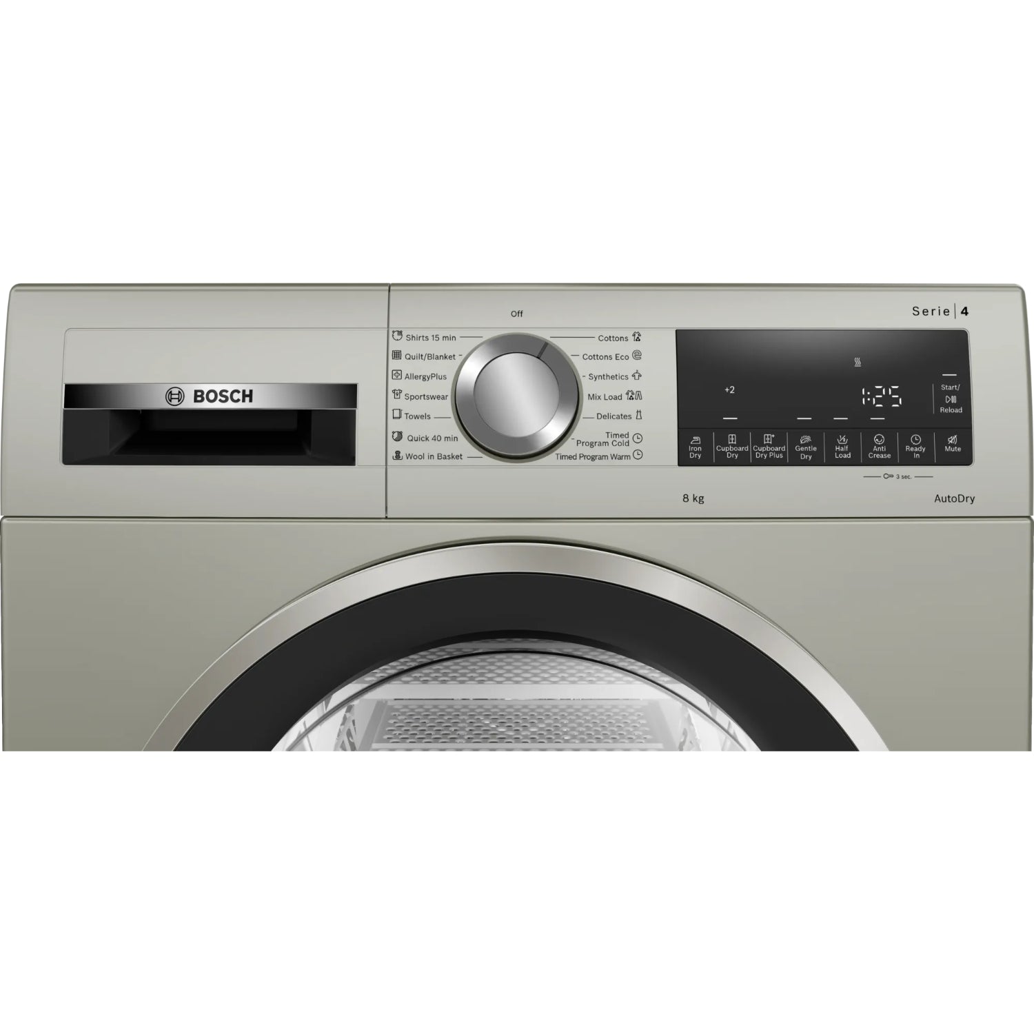 BOSCH Series 4 condenser Tumble Cloth Dryer inox WPG23108IN 8 KG Silver BOSCH