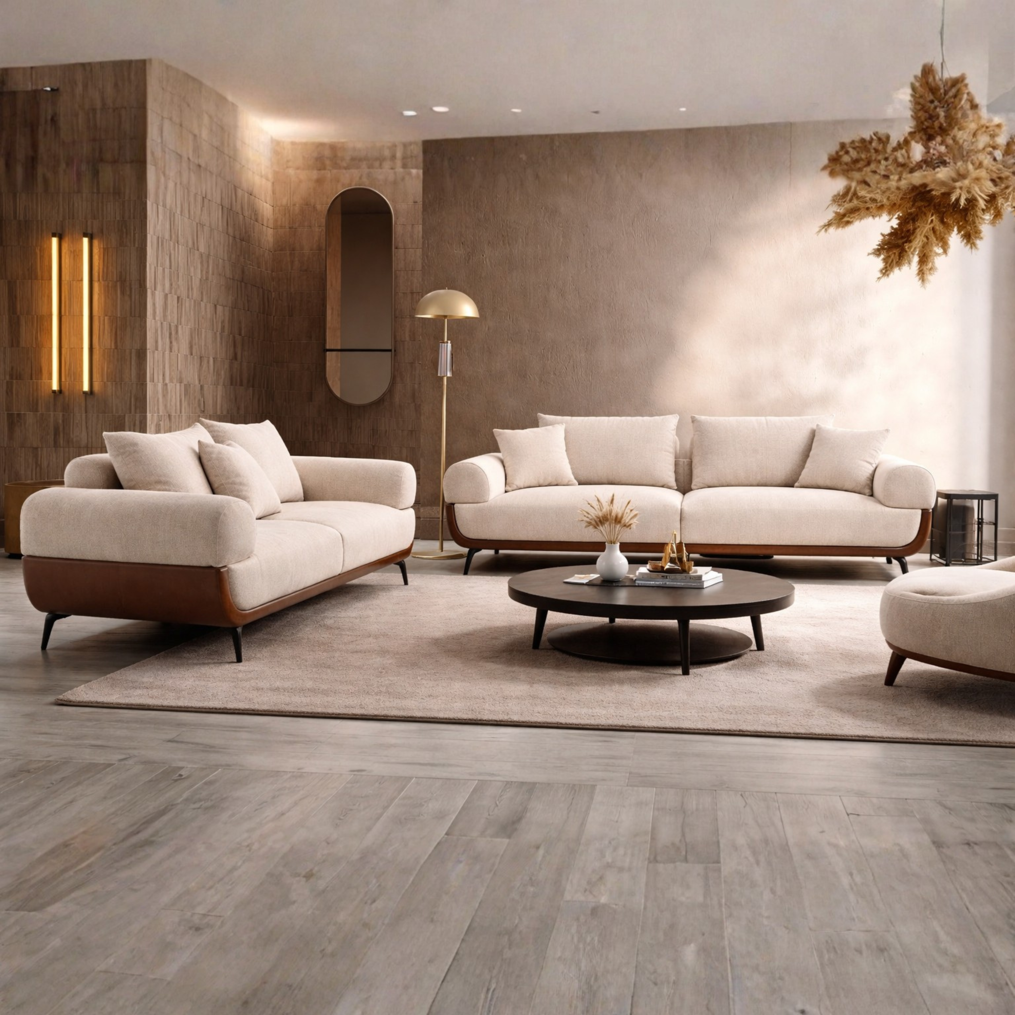 ARENA 2 PC SOFA SET 3+2 ADANA - MEADOWS SR NO 208 BEIGE BROWN ARENA