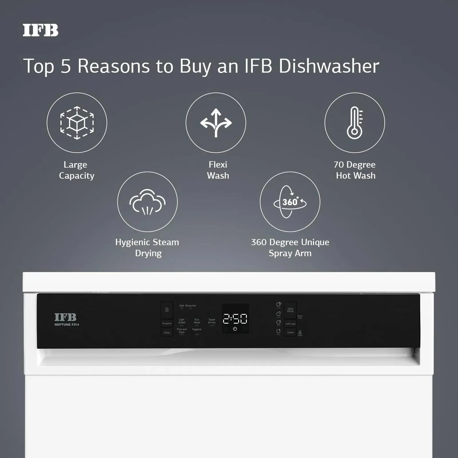 IFB DISH WASHER NEPTUNE FX14 14 PLACE SETTINGS IFB