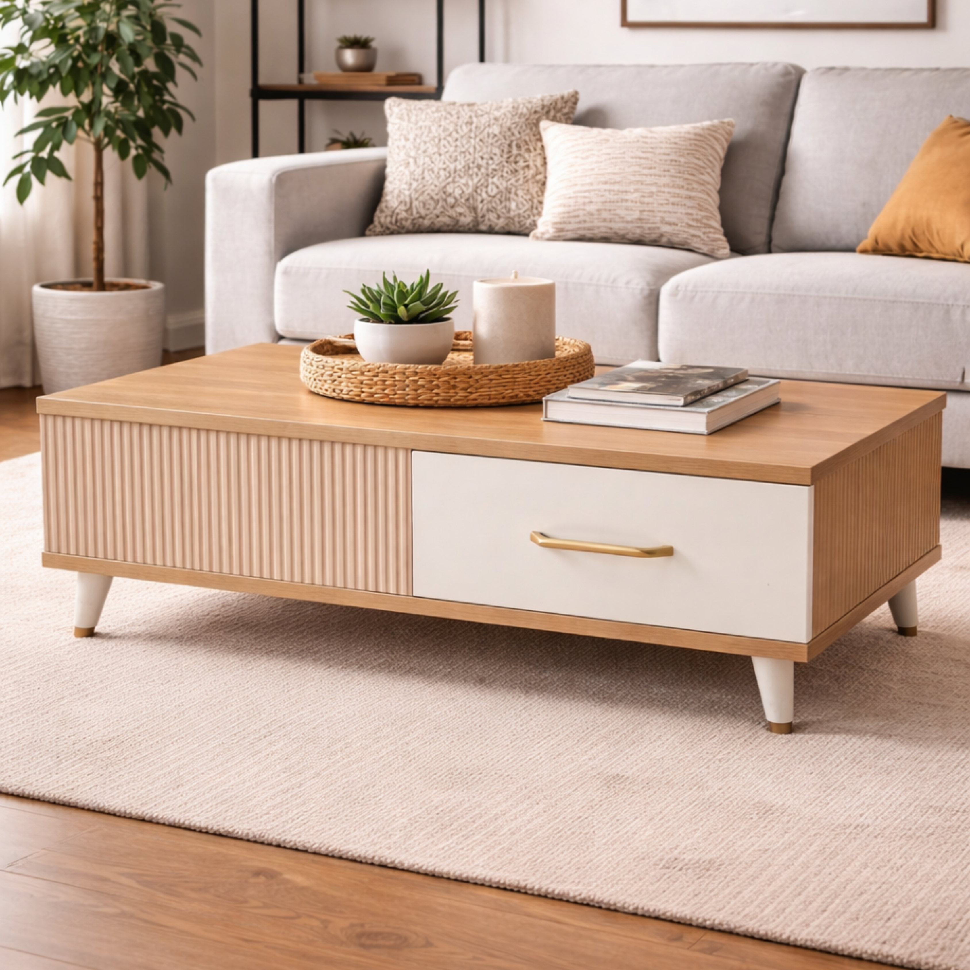 SW CENTER TABLE STANLEY-KINGSTON WHITE SPACEWOOD
