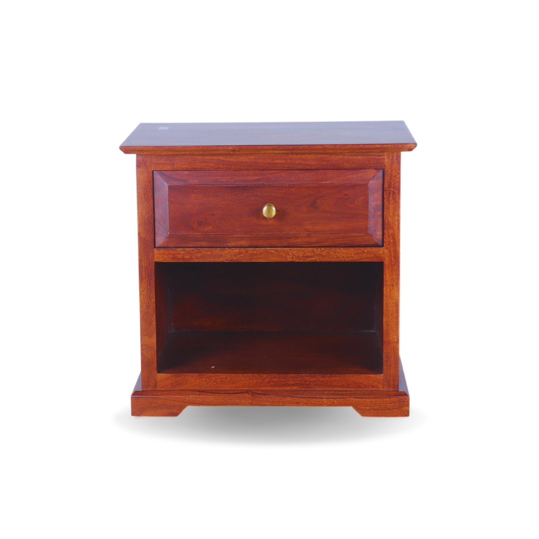 ARENA Vintage Bed Side Table Acacia Wood Light Honey Brown Finish ARENA