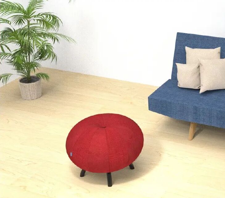 Decostyle Pampo Pouffe/Ottoman with Legs Maroon DECOSTYLE