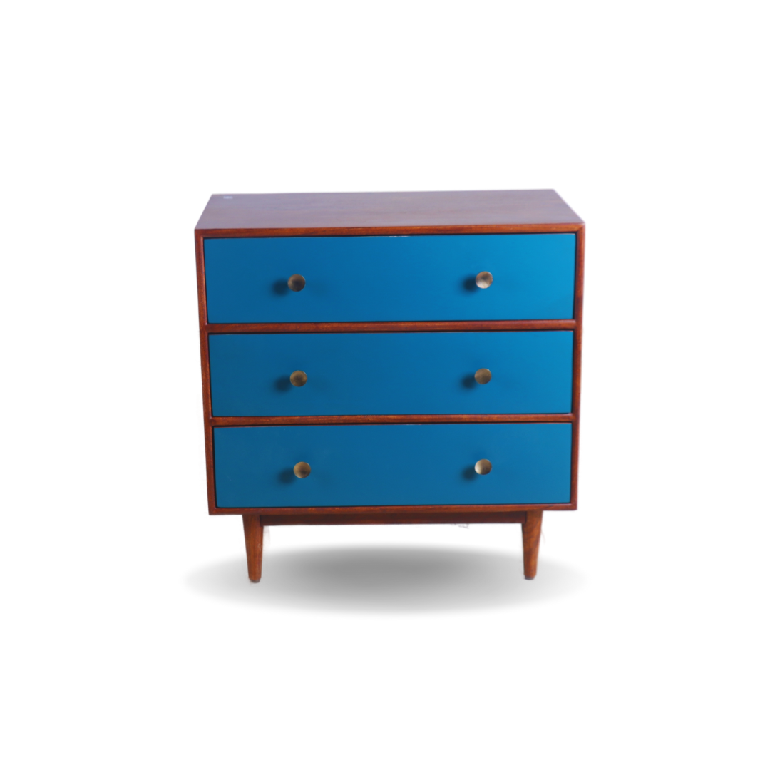 ARENA Dresser 3 Drawer Chest Acacia Wood Light Honey Brown Finish ARENA
