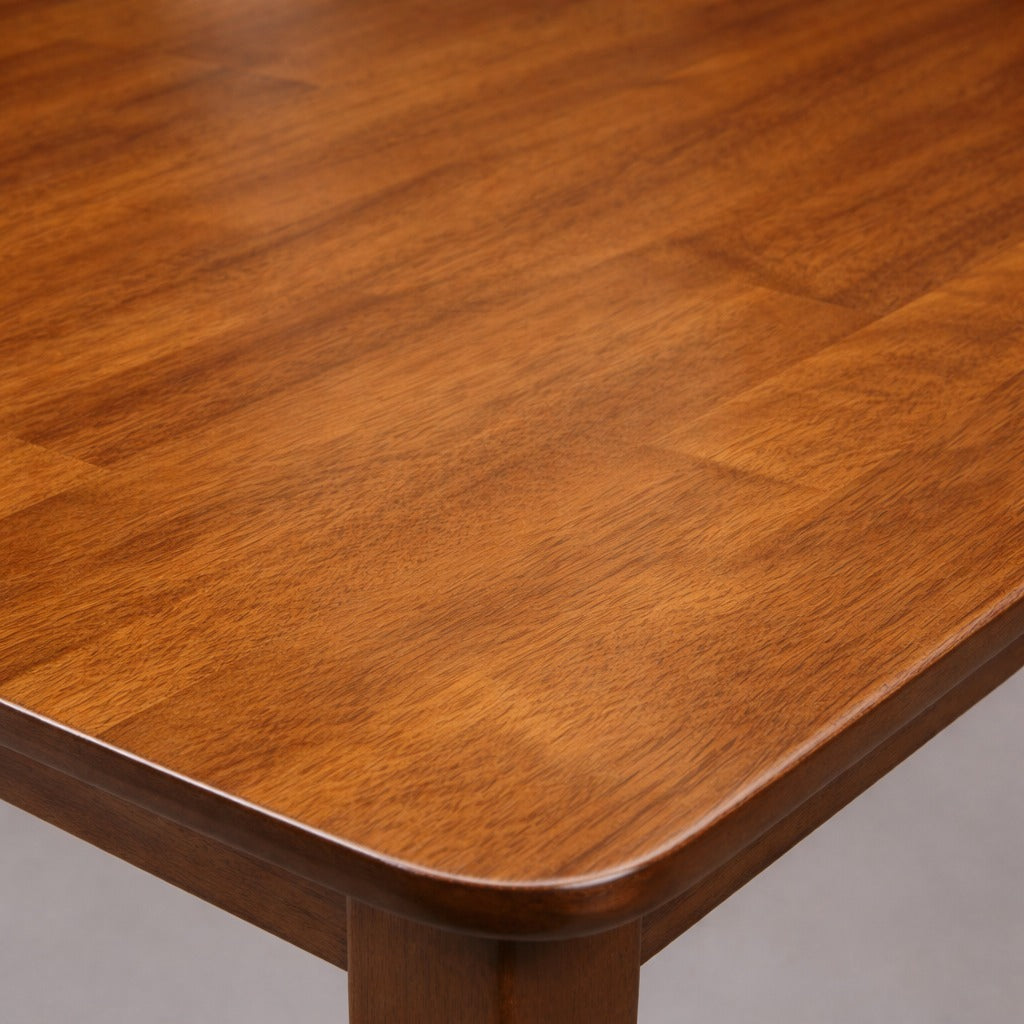 ARENA DINING SET(1+6) SOLID RUBBER WOOD FIXED TOP WALNUT COLOR CMM Arena Retails Pvt Ltd