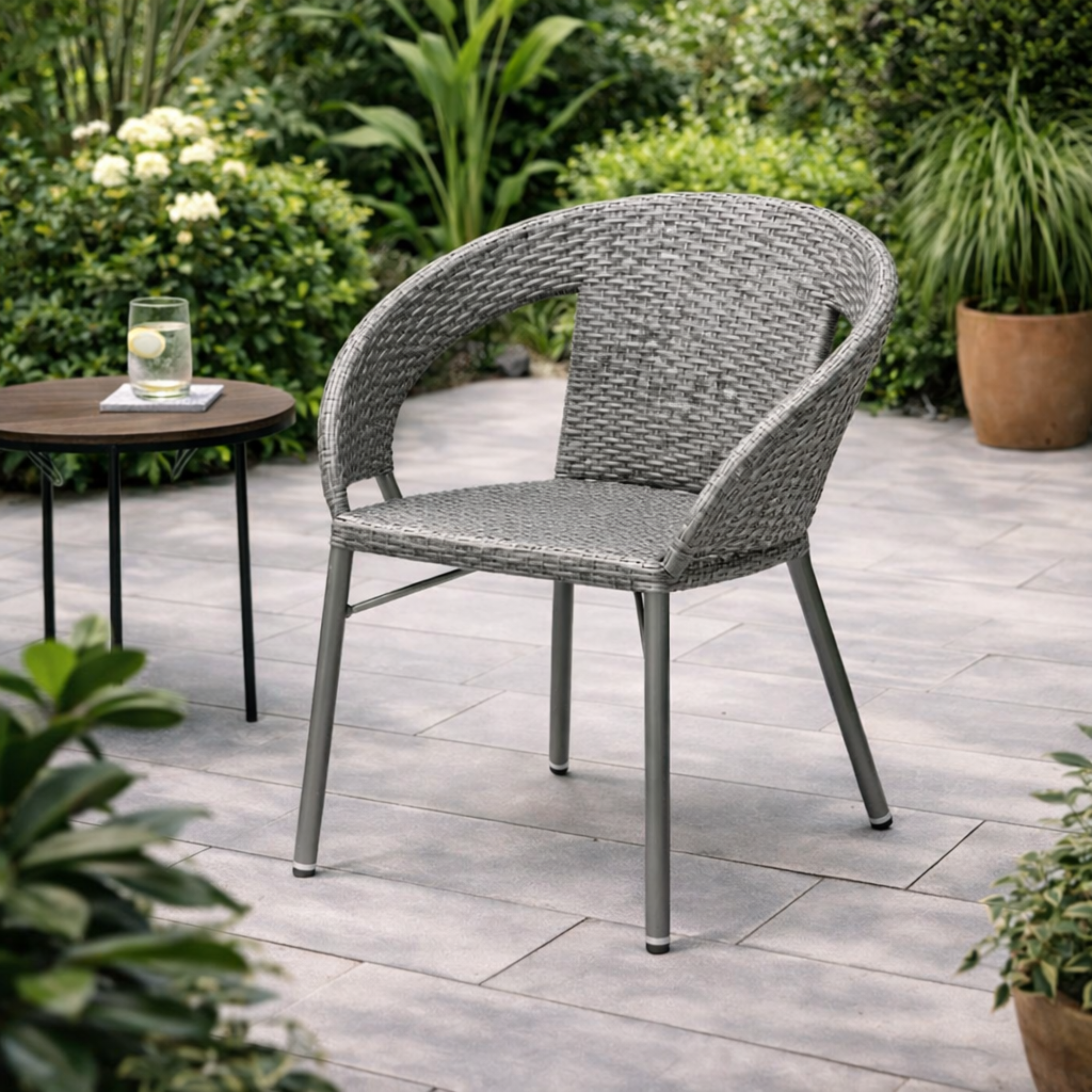 Arena Outdoor Chair Silver Pe Black ARENA