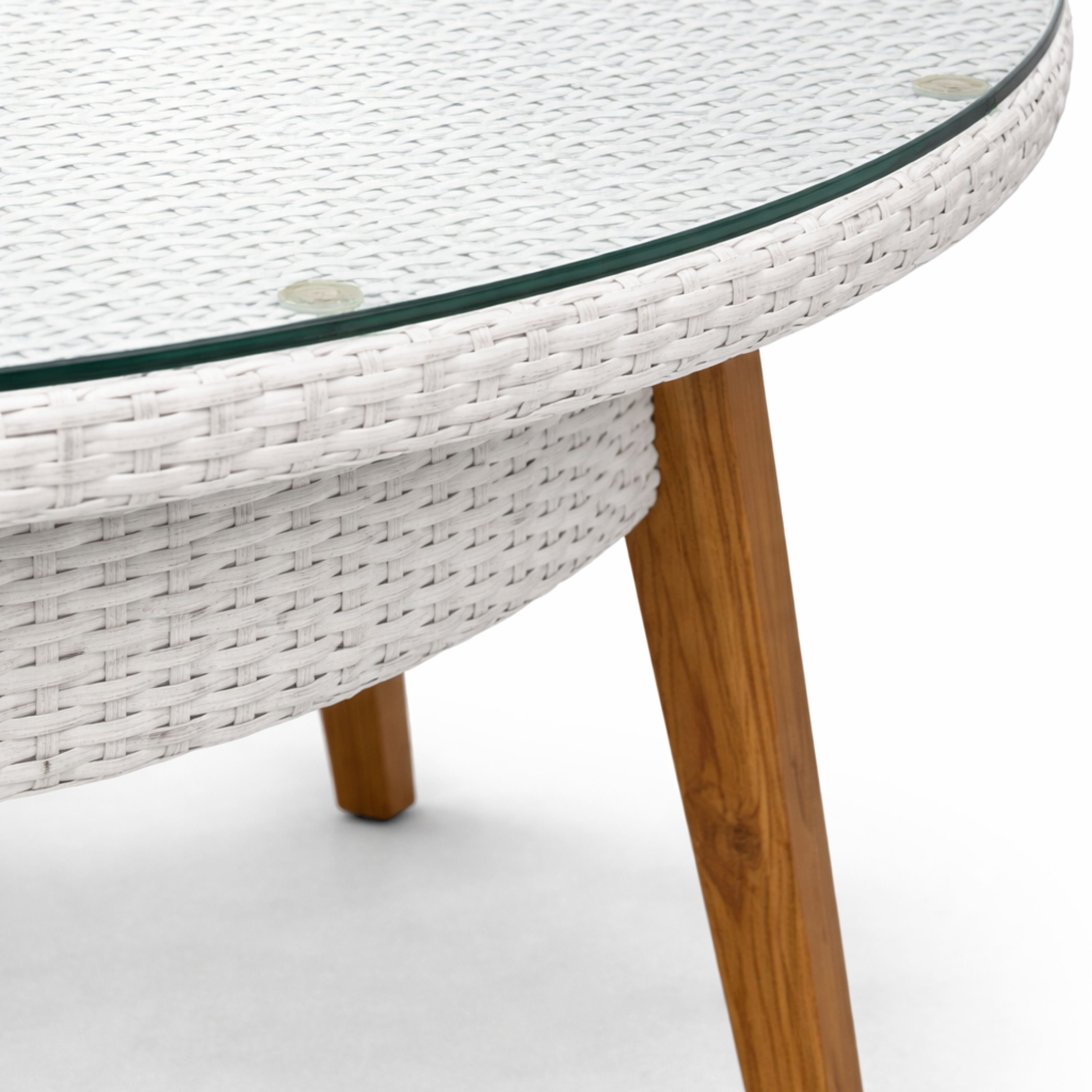 Rhodes Round Dining Table Dia 140 Cm With Top Weave Craft