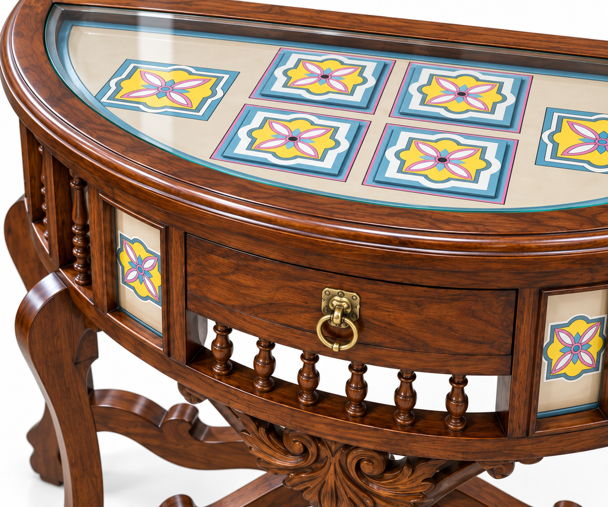 OoNA AWADH-II AAC290627A Teakwood Console Table OoNA