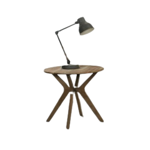 ARENA End Table Round XACH Walnut Legs Sheesham Top ARENA