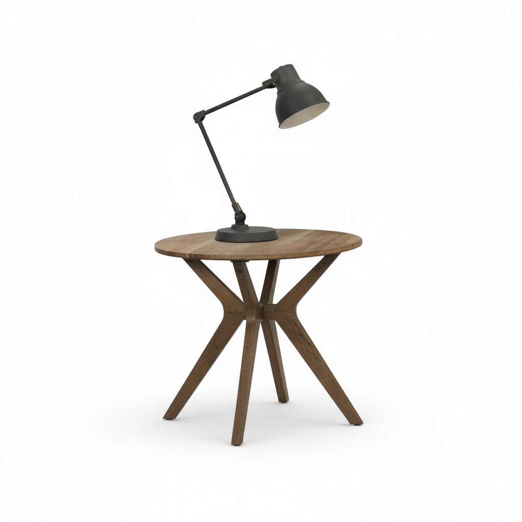 ARENA End Table Round XACH Walnut Legs Sheesham Top ARENA