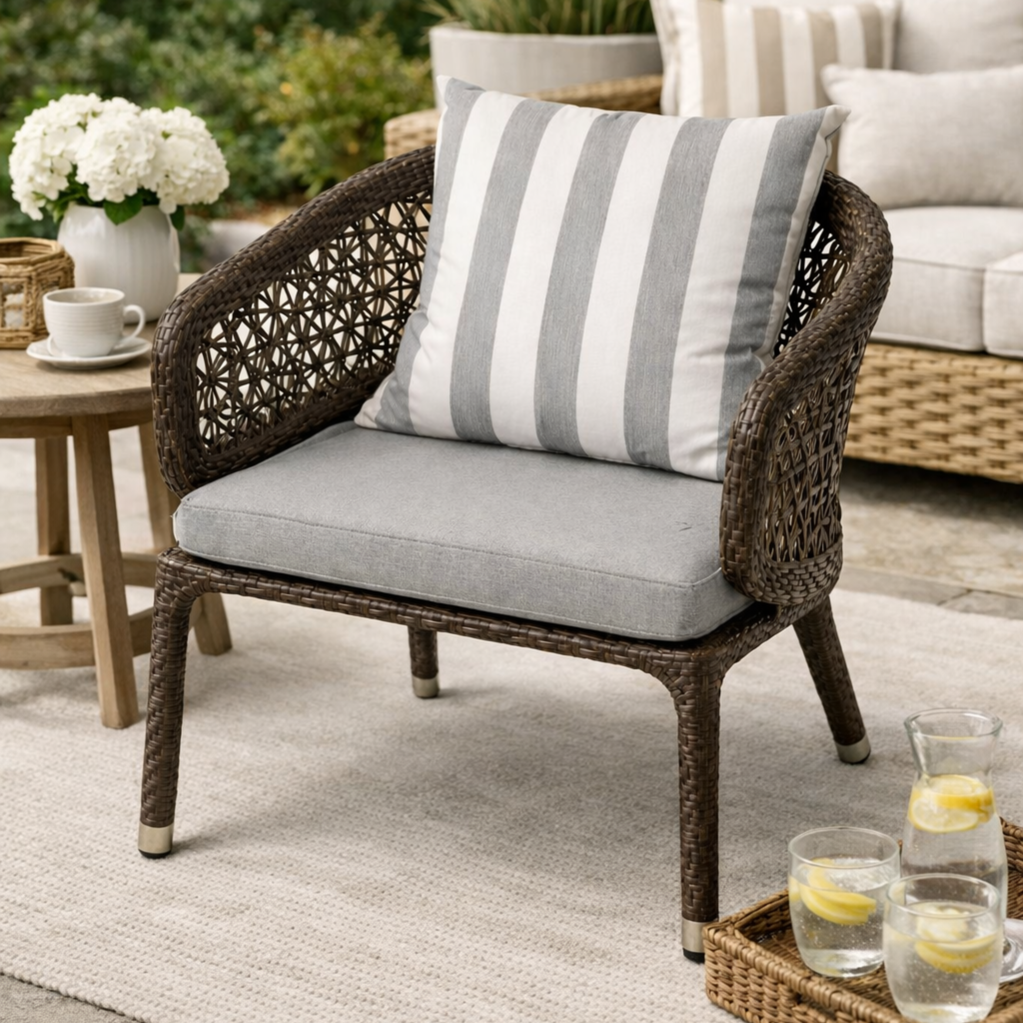 Ibiza Dining Arm Chair Rehau Wicker With Cushion Weave Craft