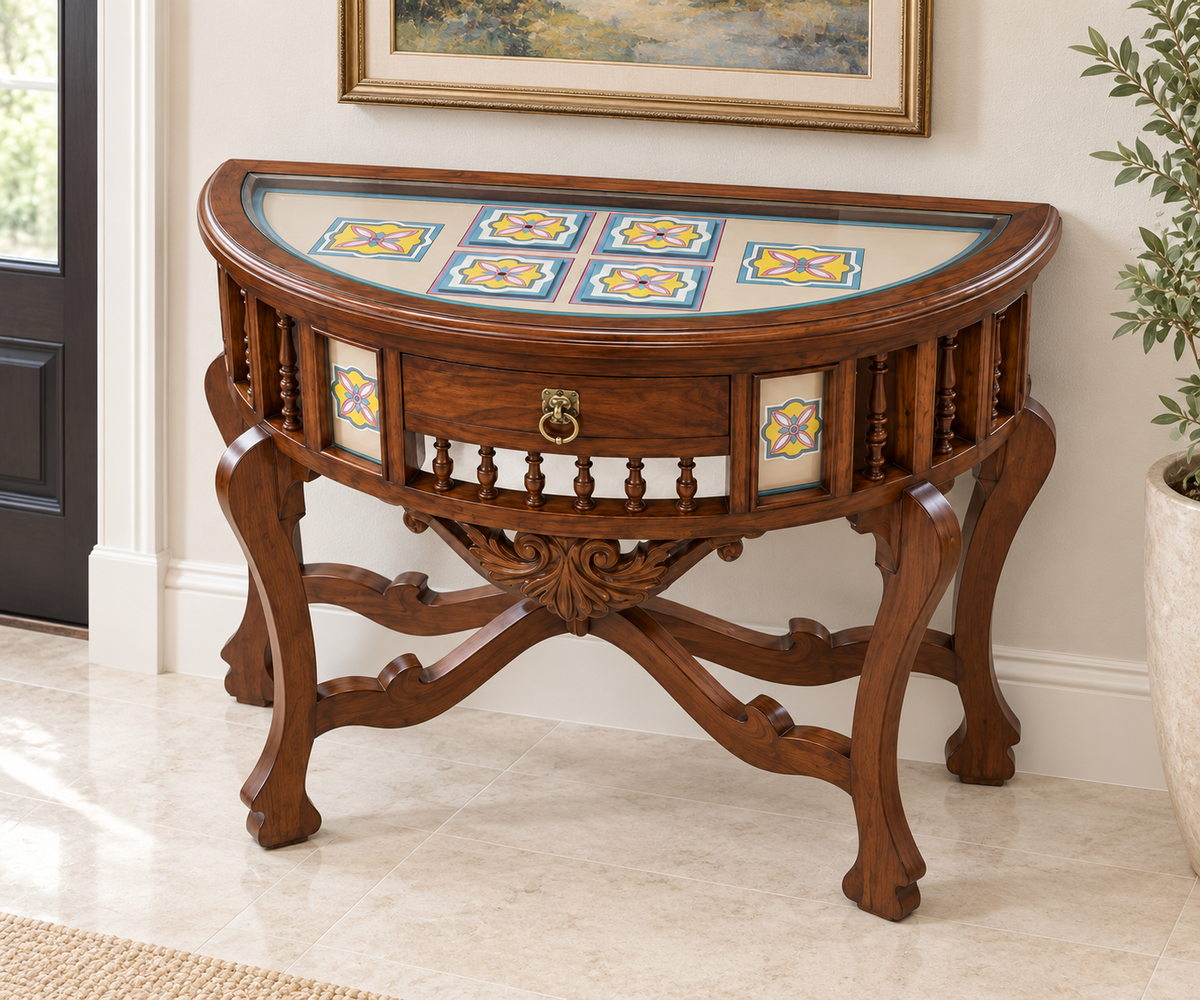 OoNA AWADH-II AAC290627A Teakwood Console Table OoNA