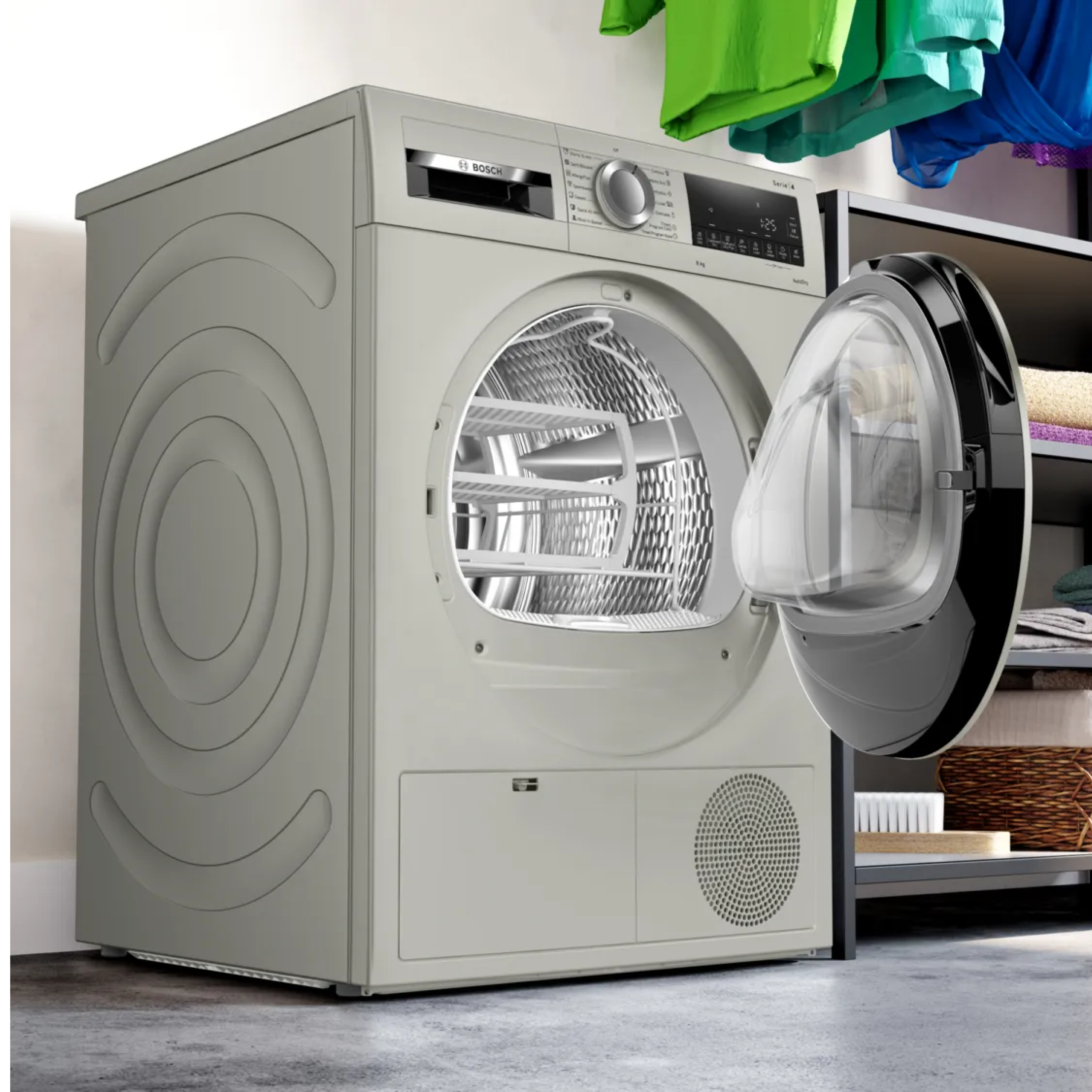 BOSCH Series 4 condenser Tumble Cloth Dryer inox WPG23108IN 8 KG Silver BOSCH