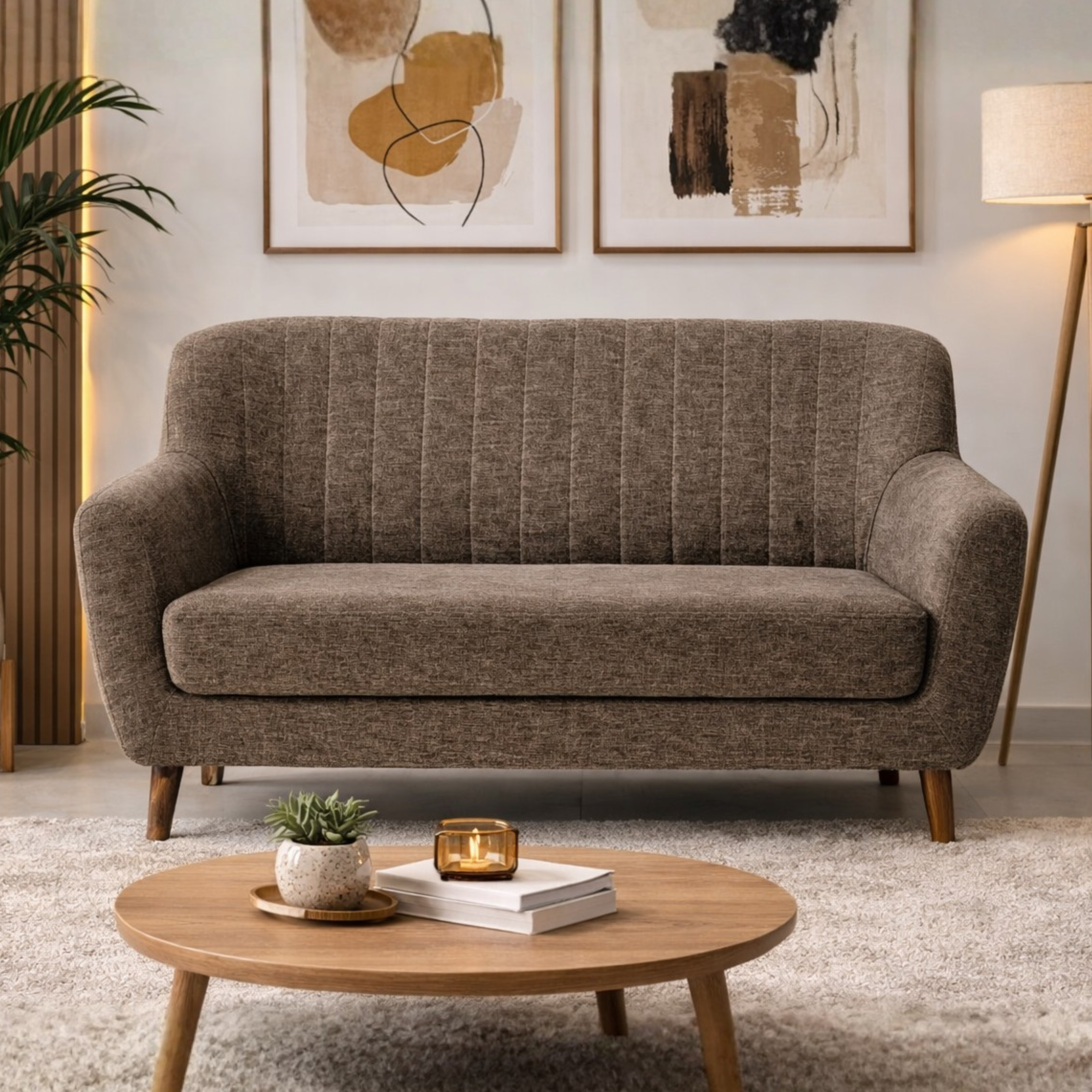 ARENA 2 SEATER SOFA NANCY MOLFINO 08 DARK BROWN ARENA