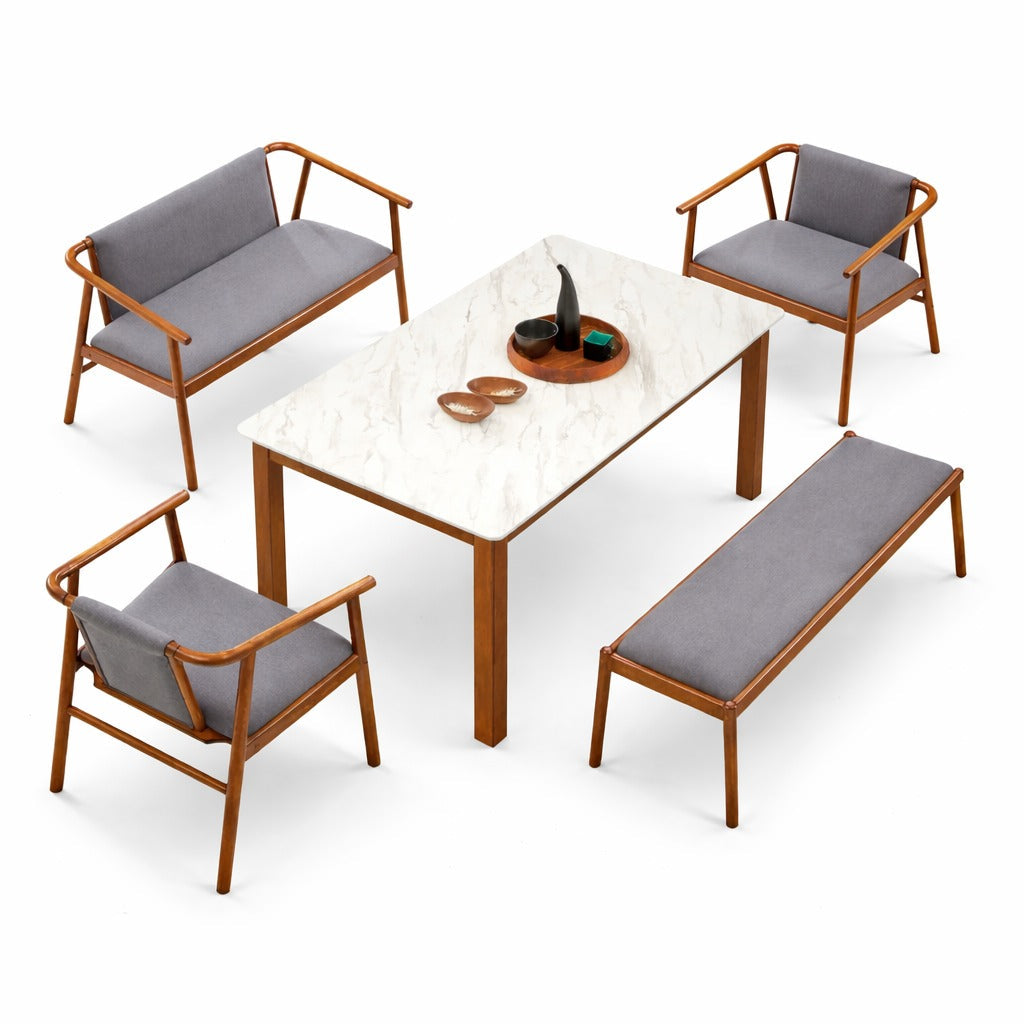 ARENA DINING SET CAPRI 456 1+2+2+1 FAB DARK GREY ARENA