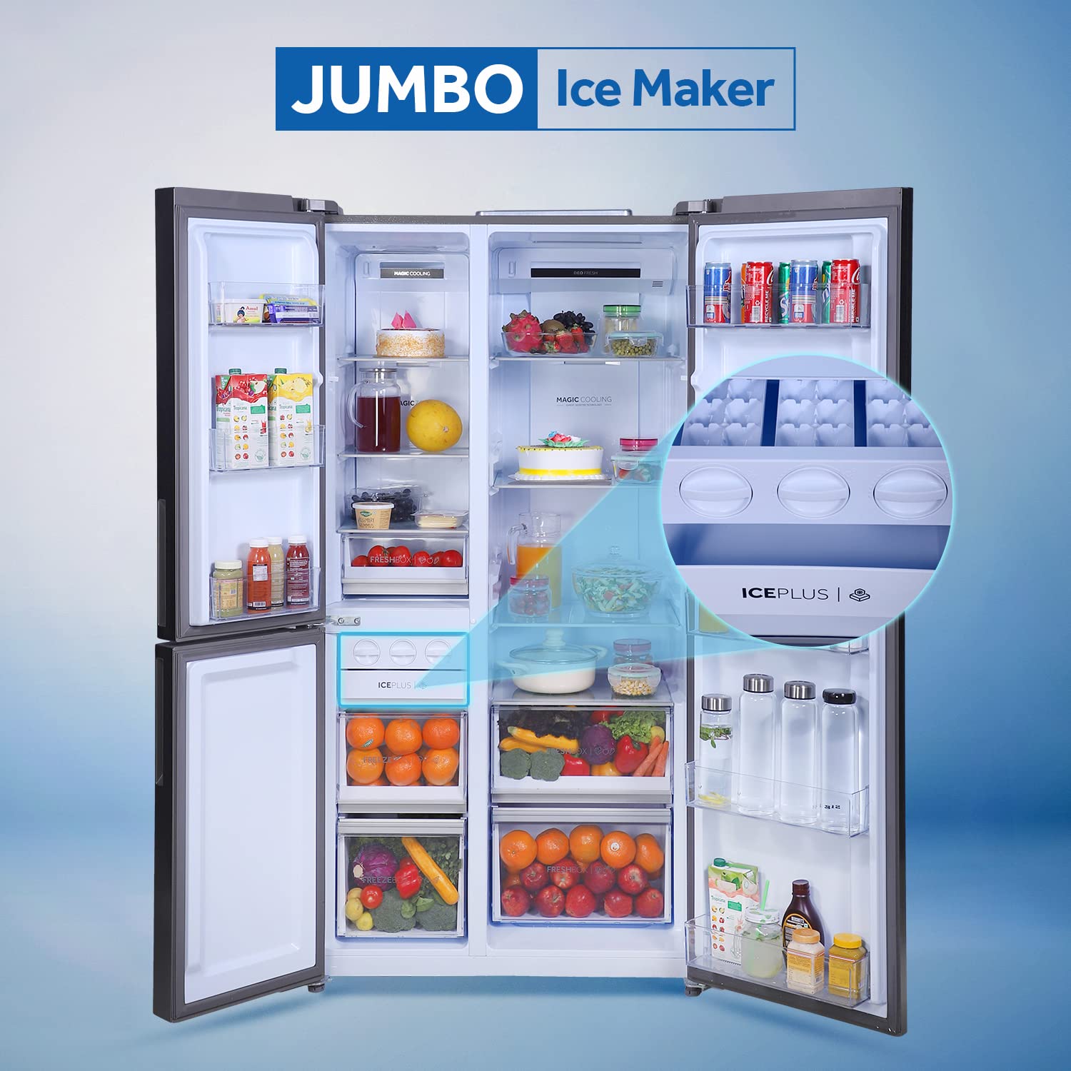 Haier 628L 3 Door Convertible Side By Side Refrigerator HAIER