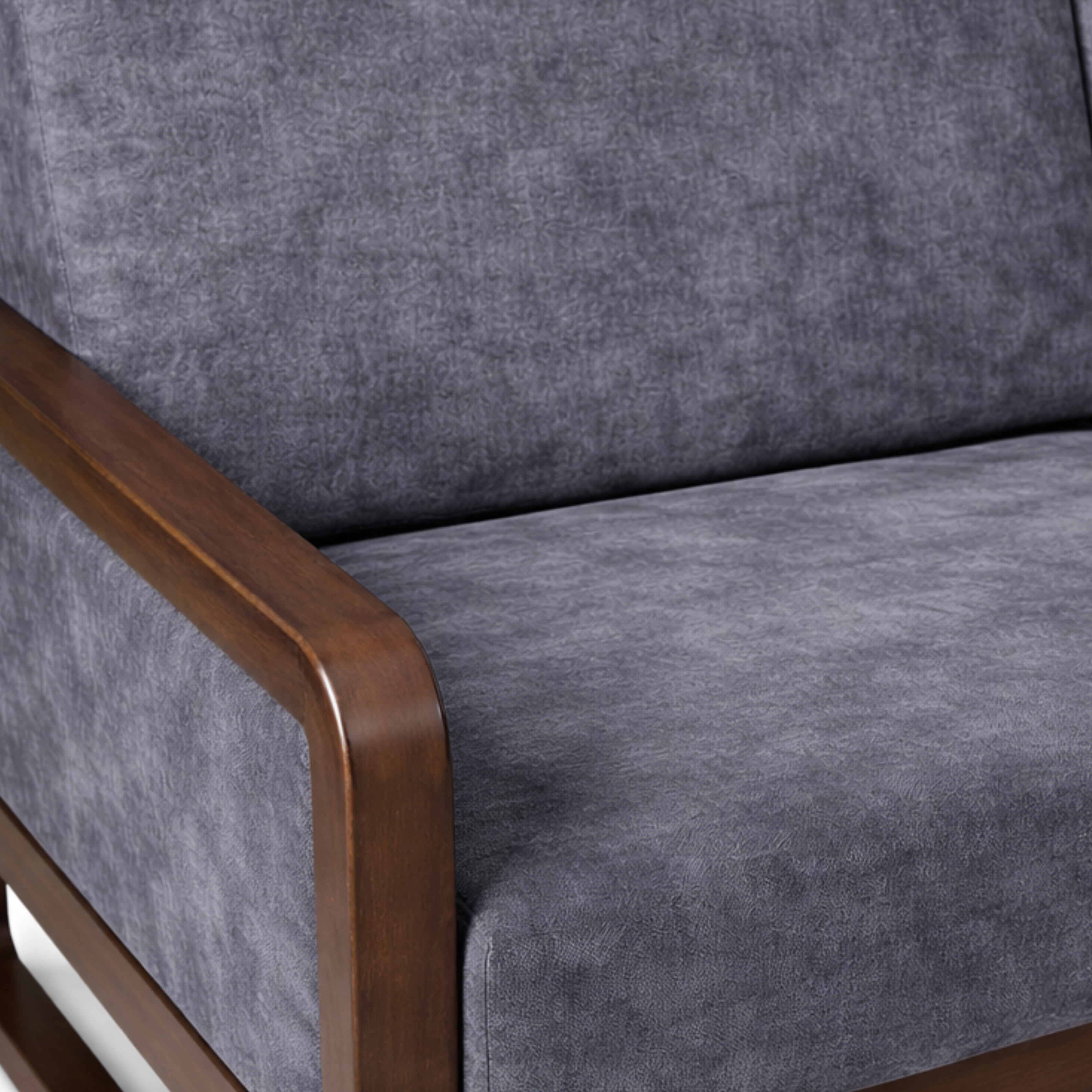 ARENA 3 SEATER SOFA NEW TEXAS WALNUT MATT GREY UPHOLSTRY ARENA