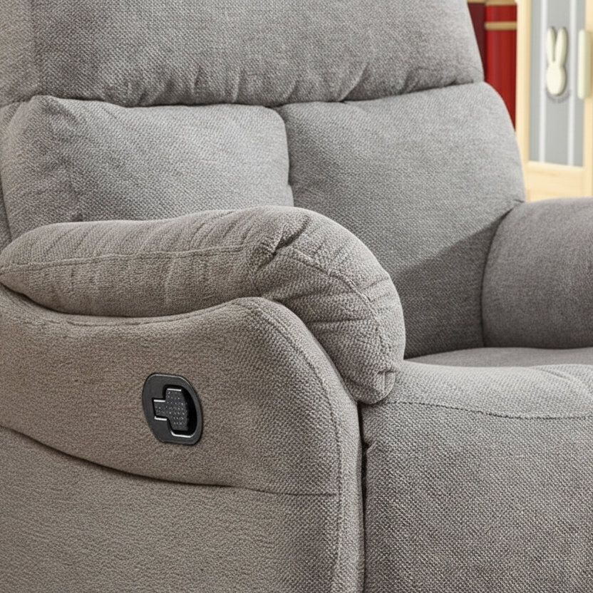 ARENA SINGLE SEATER RECLINER CURVE MANUAL FABRIC COLOR GREY ARENA