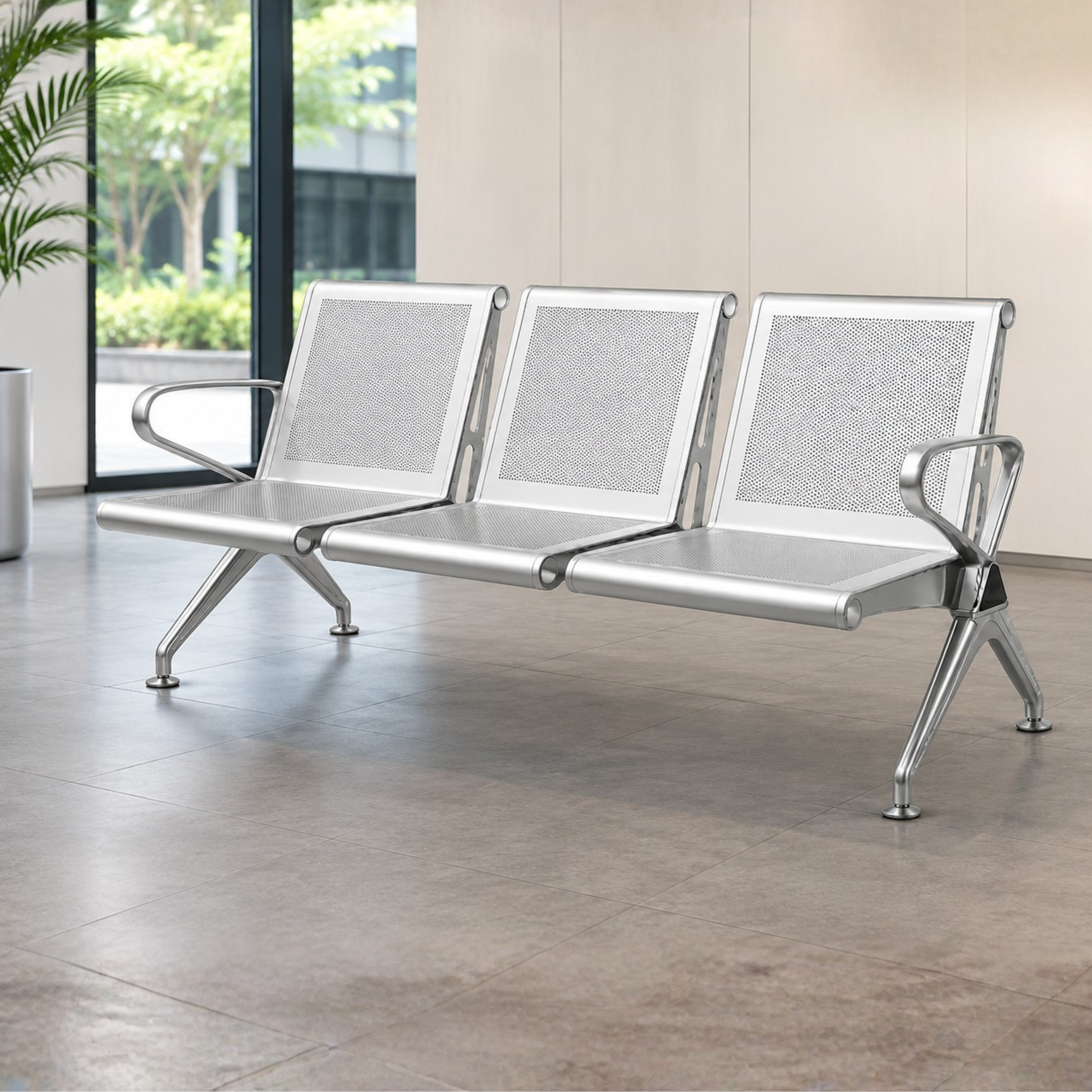 Arena 3 Seater Metal Bench Ms Powder Coated ARENA