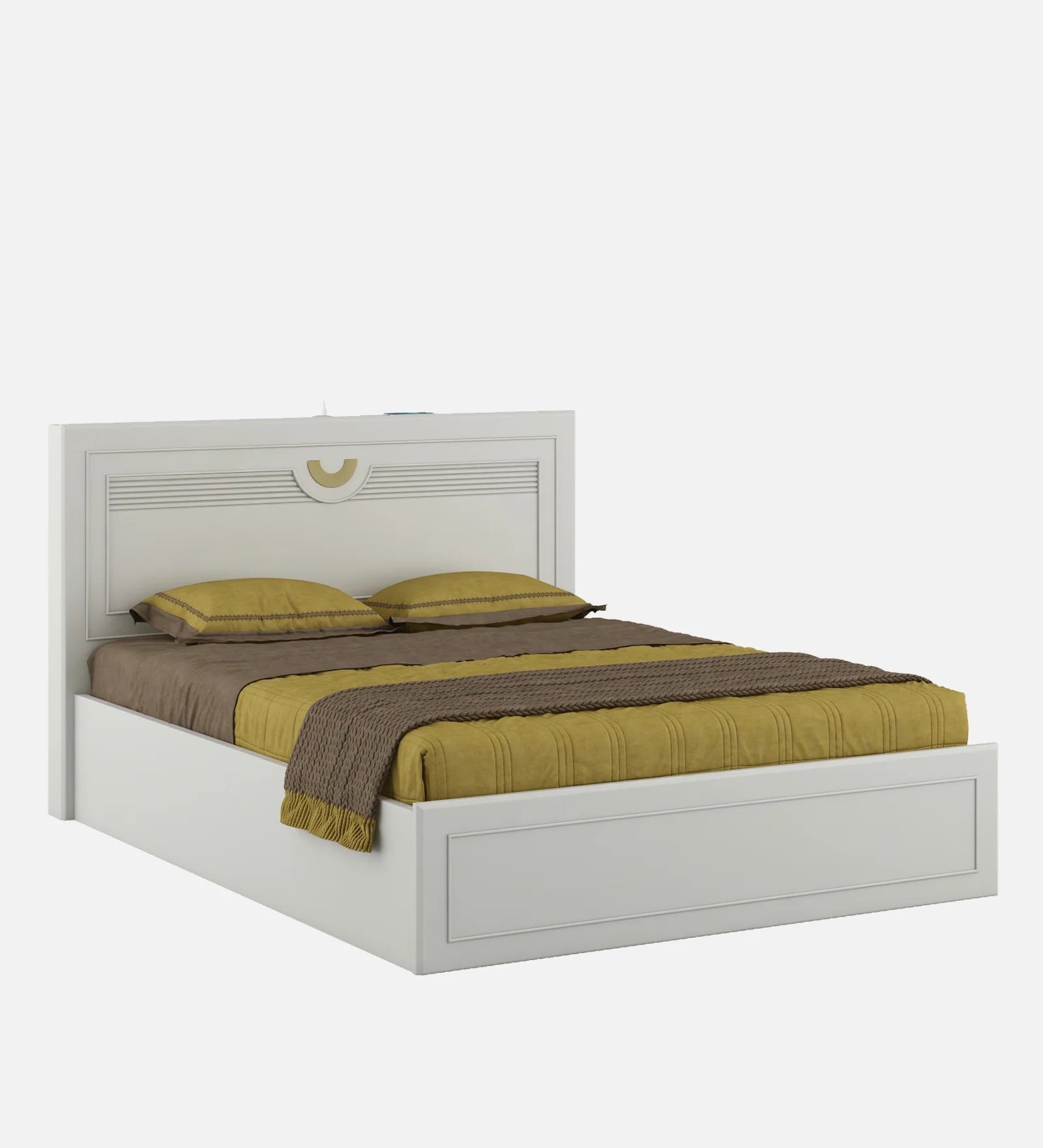 SW BED AKIRA WITH FULL LIFT ON - PUMIC GREY SPACEWOOD