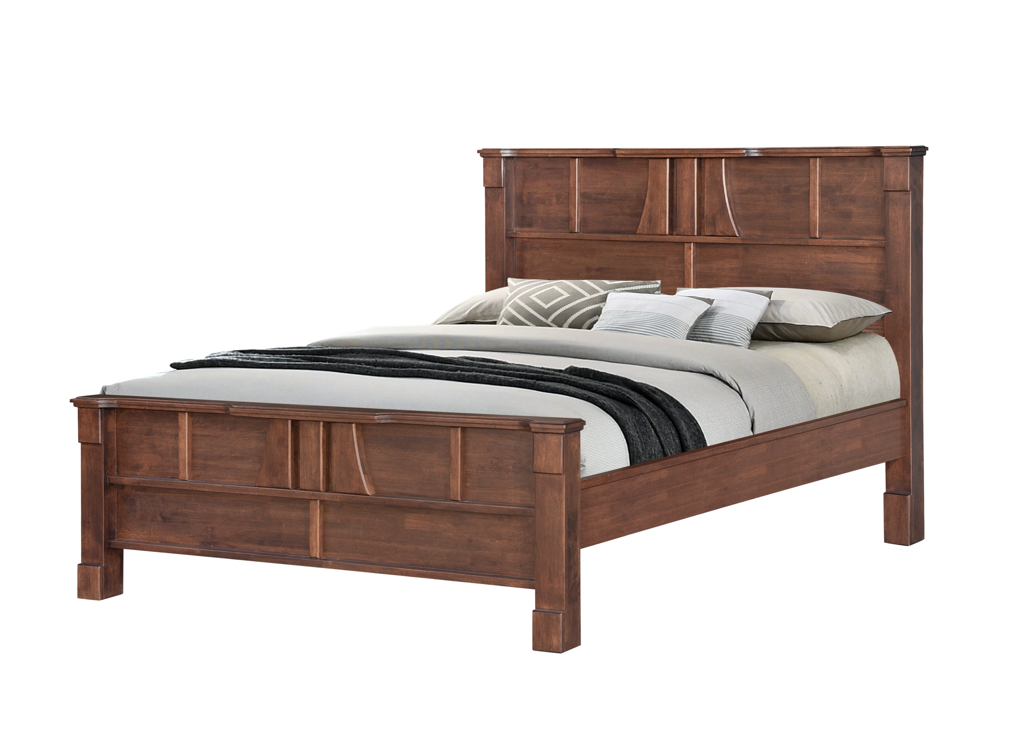 ARENA QUEEN BED BEVERLY 152X198 CMS RUBBER WOOD AMERICAN WALNUT ARENA