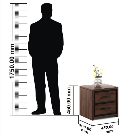Spacewood Bedside Boston Bed Side Table In Sheesham Finish SPACEWOOD