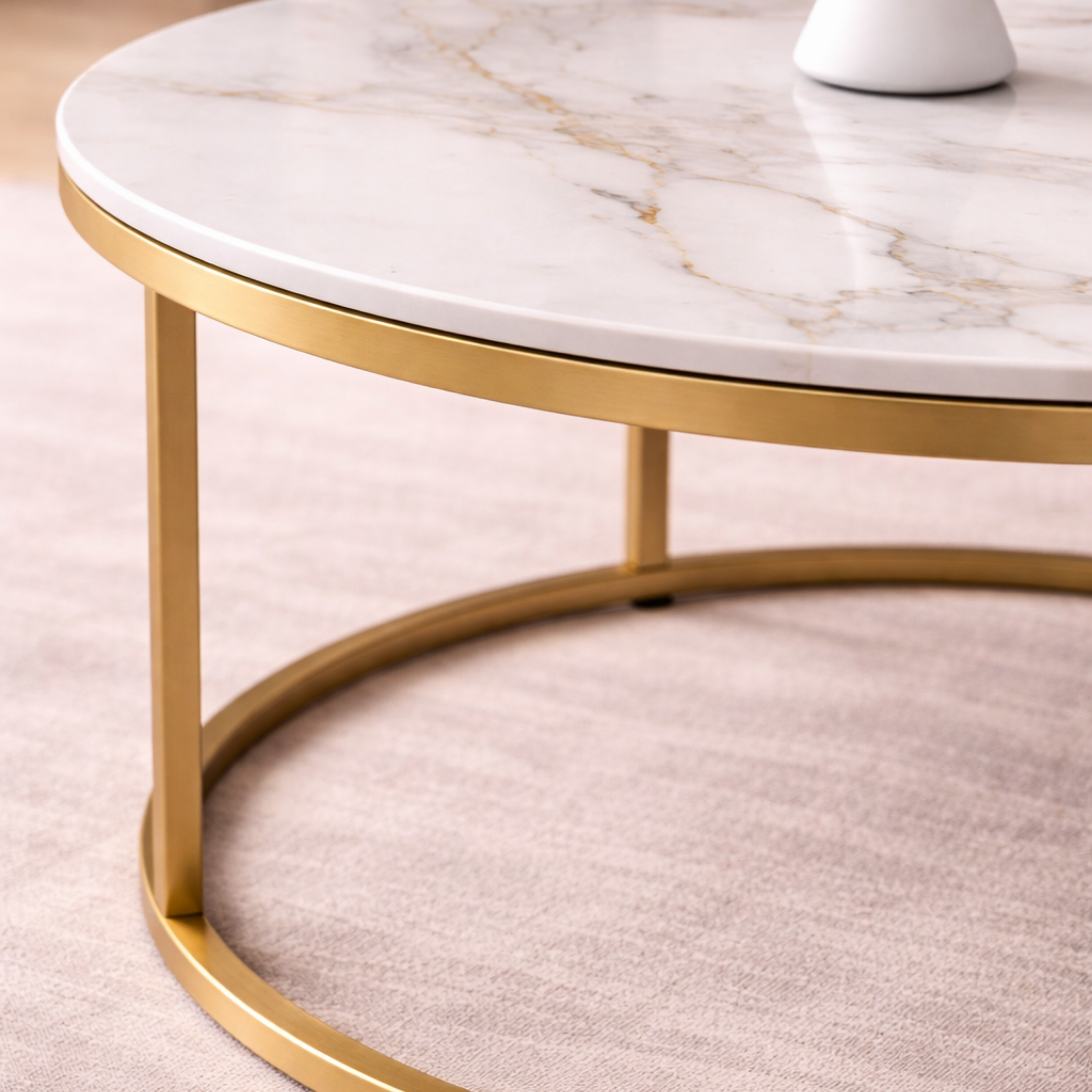 SW CENTER TABLE LISA LARGE WITH CEREMIC TOP & METAL STRUCTURE SPACEWOOD