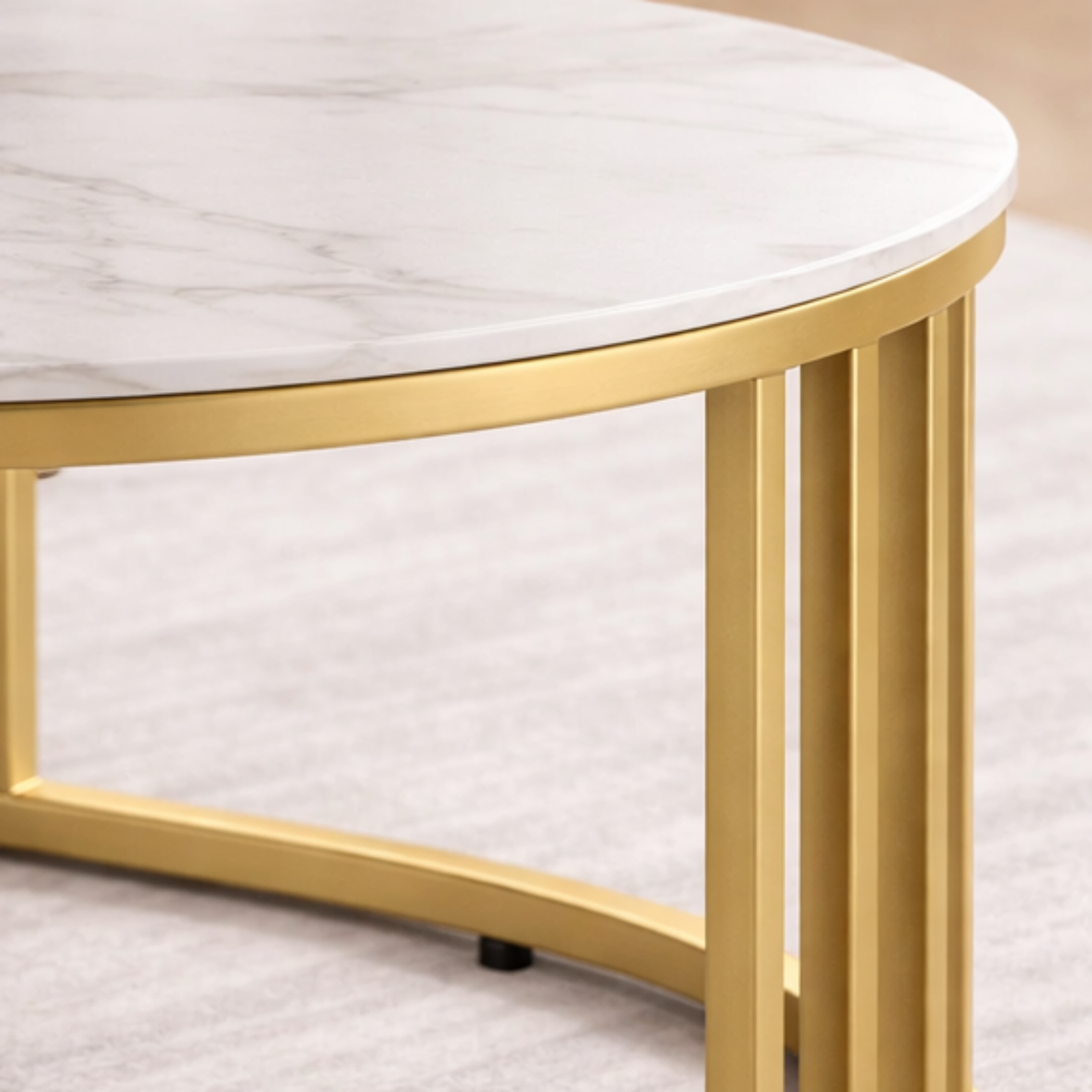 SW CENTER TABLE DERBY OVAL CERAMIC TOP METAL BASE SPACEWOOD