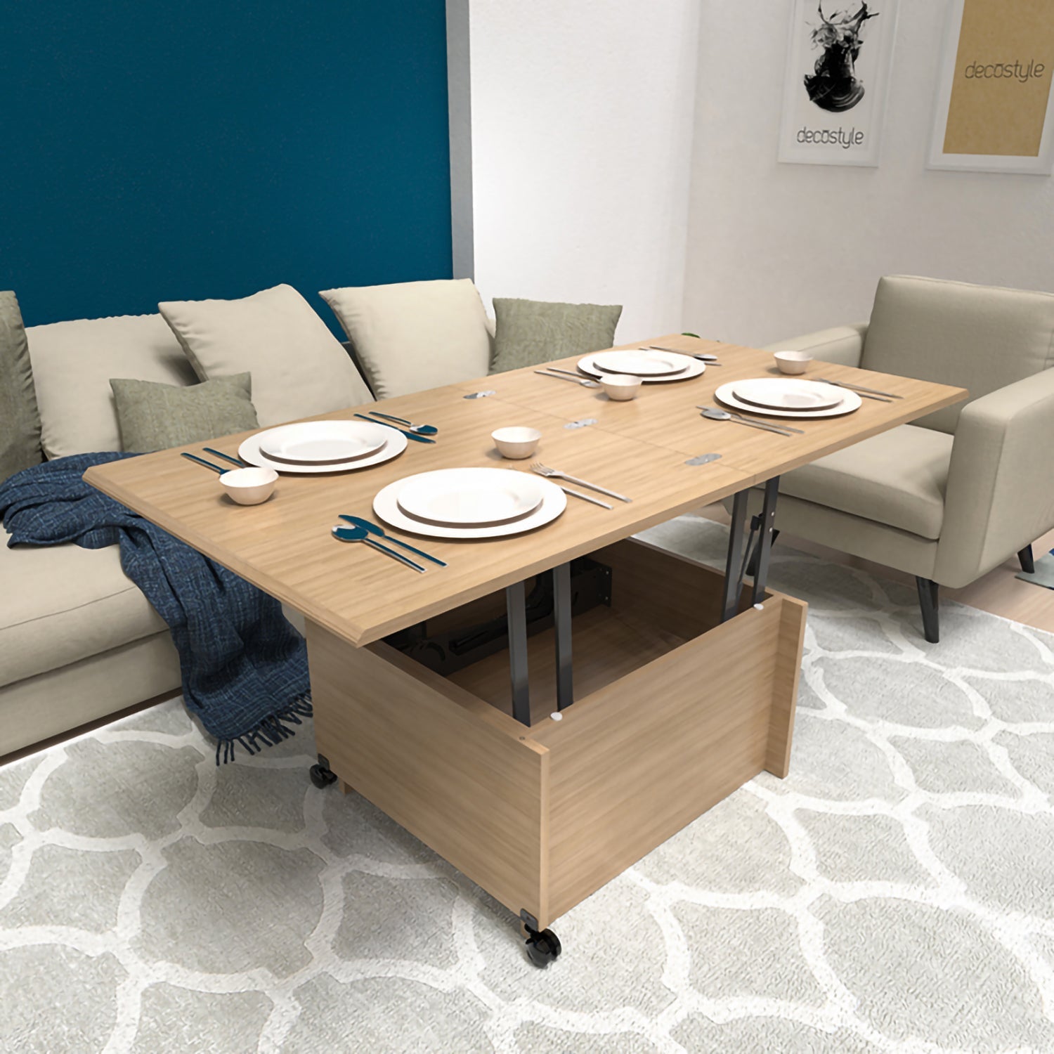DECOSTYLE DC2D101 UTS Multipurpose Coffee Table Teak DECOSTYLE