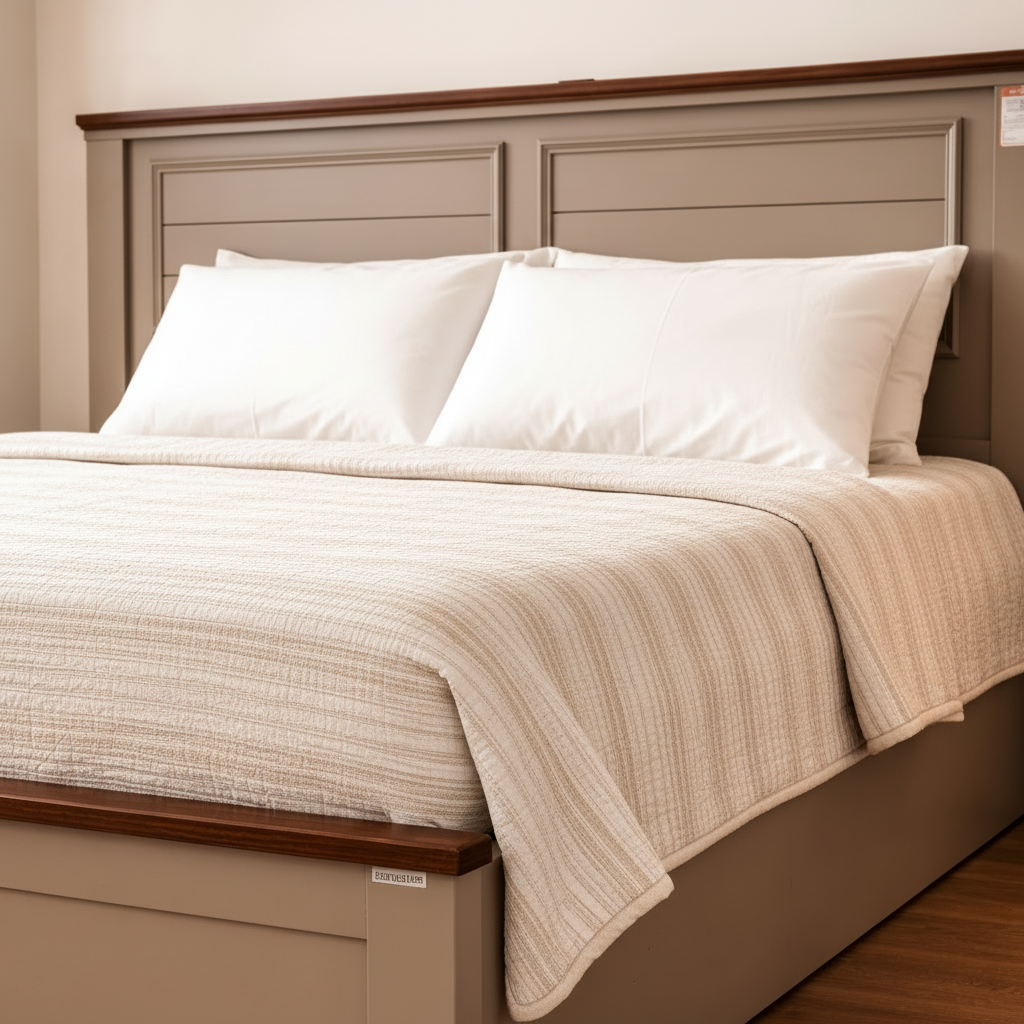 SW KING BED SAHARA WITH 3/4 LIFTON- WOODPORE FINISH STONE GREY SPACEWOOD