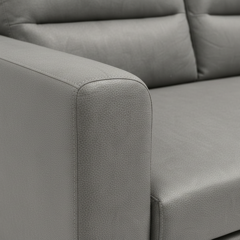 ARENA SOFA BED L- SHAPE 9030 FABRIC GREY PVC LEGS ARENA