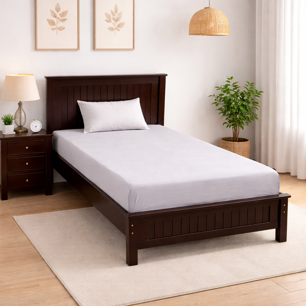 ARENA SINGLE BED RAYTON 77X160 CMS RUBBER WOOD COLOR WENGE ARENA