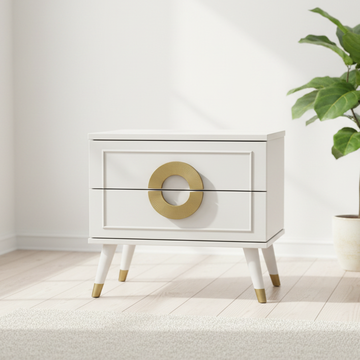 SW BED SIDE TABLE AKIRA- PUMIC GREY 42 SPACEWOOD