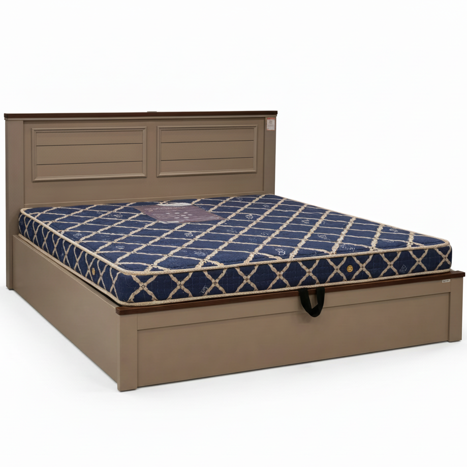 SW KING BED SAHARA WITH 3/4 LIFTON- WOODPORE FINISH STONE GREY SPACEWOOD