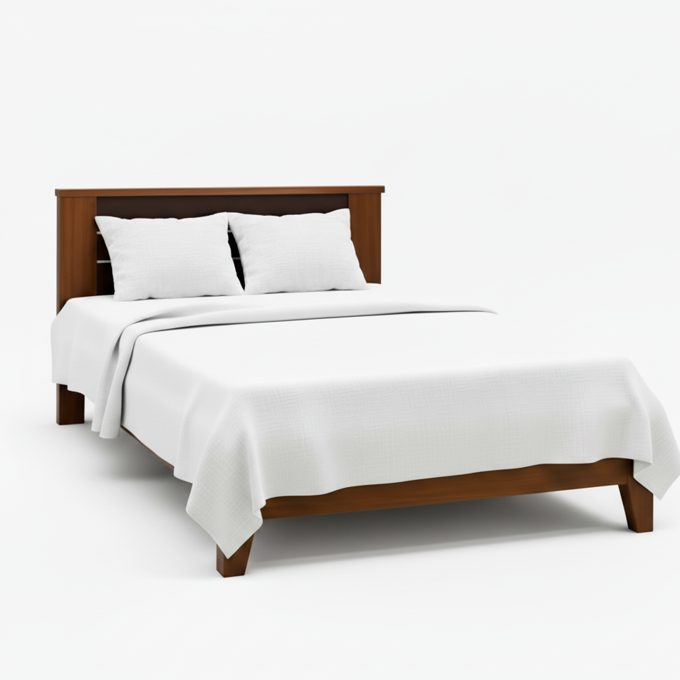 SW SINGLE BED CAMPUS RIGATO WALNUT SPACEWOOD