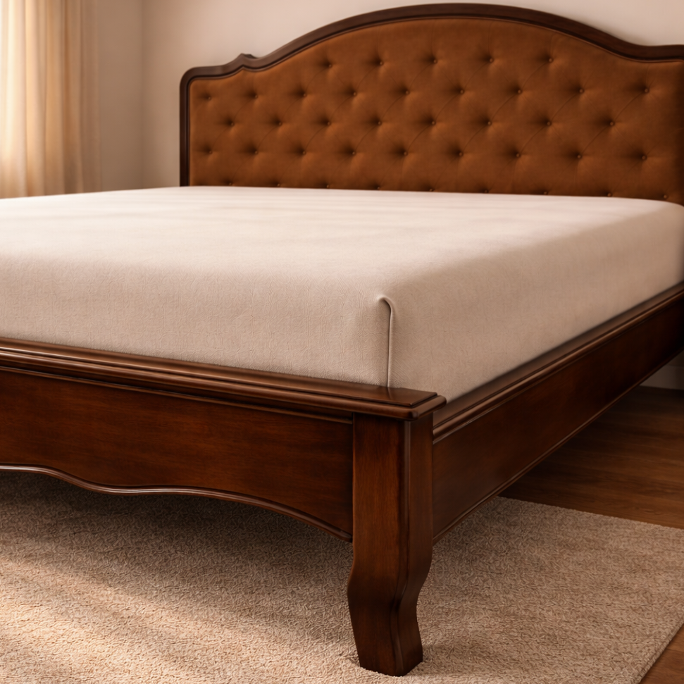 ARENA KING SIZE BED LOUIS R2081 LIGHT HONEY BROWN BRWN UPHO ARENA