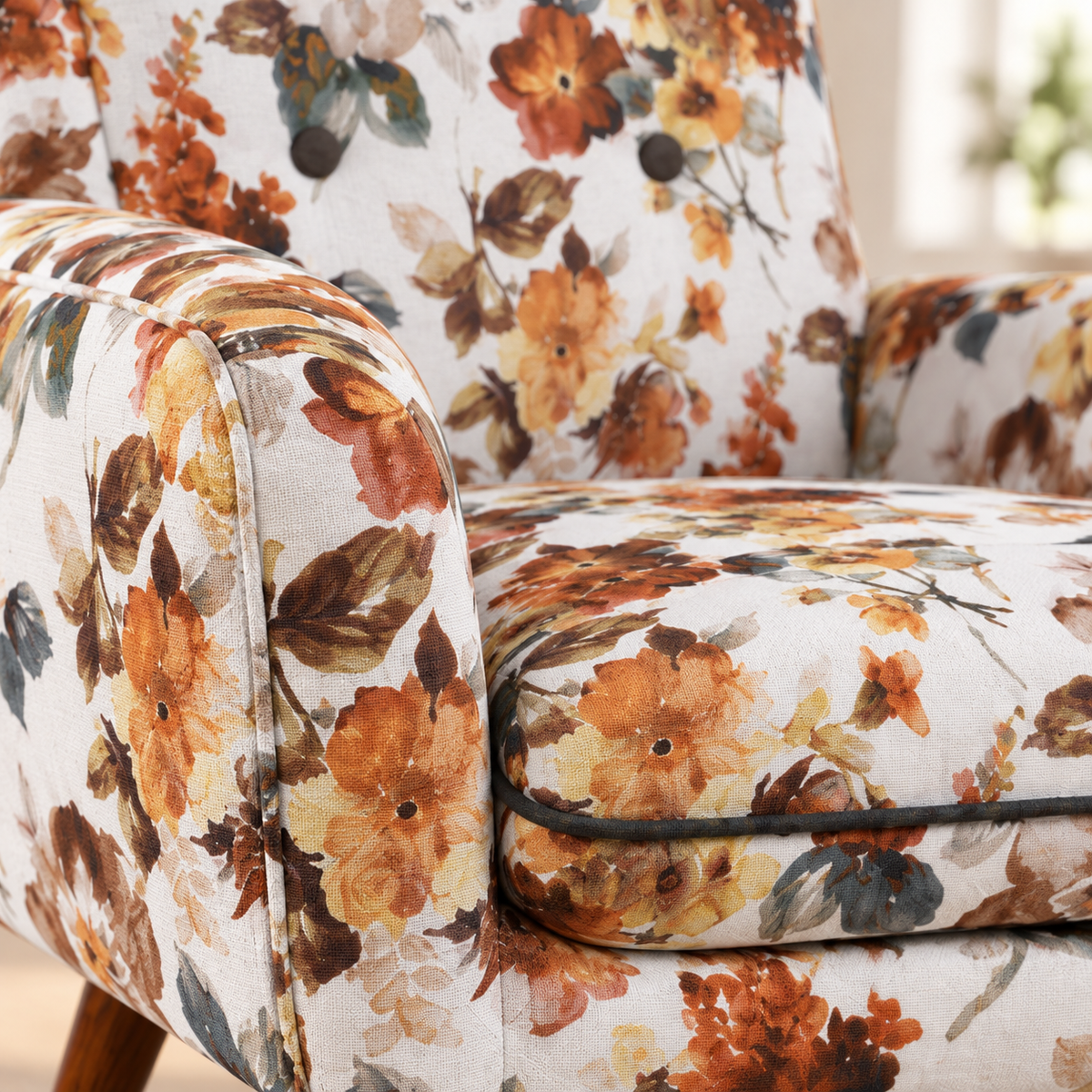 ARENA LUGO Single Seater Lounge Chair Fabric (Brown) ARENA