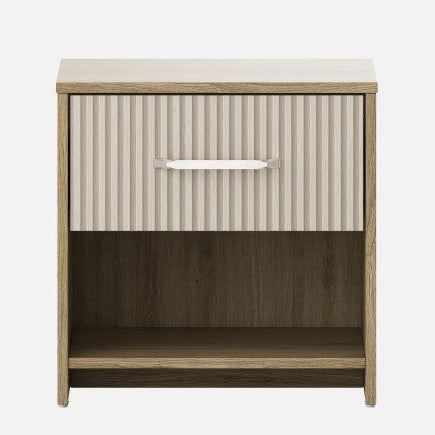 SW BED SIDE CLEO - SANTANA OAK & BAMBOO FLUTE SPACEWOOD