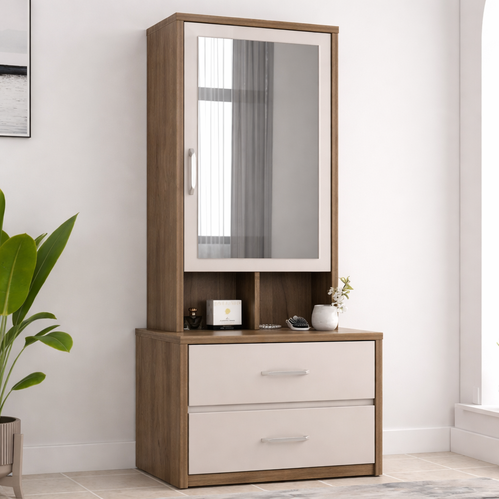 SW DRESSING TABLE NORA PVC HD - LYON WALNUT CMM Arena Retails Pvt Ltd