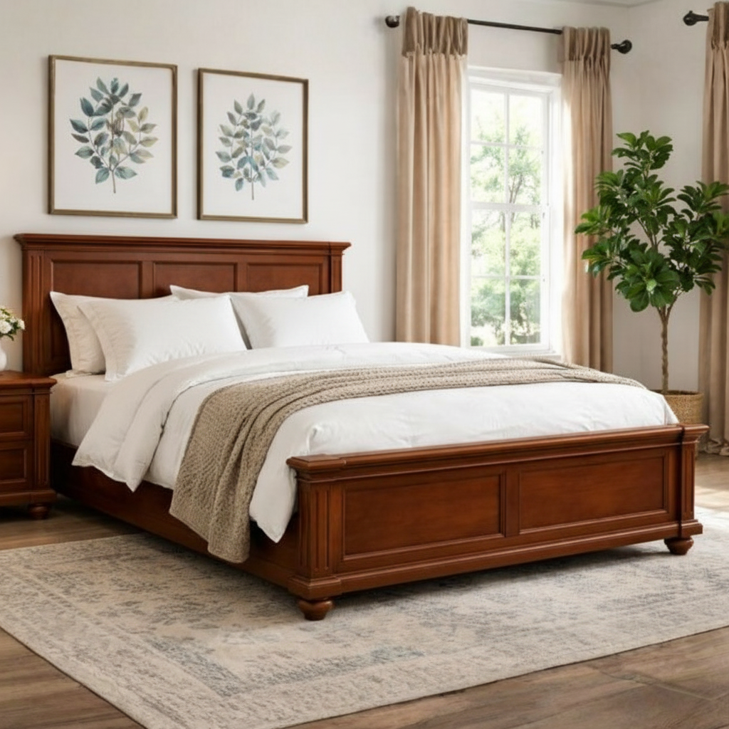 OONA KING SIZE BED TRADITION HONEY BROWN OONA