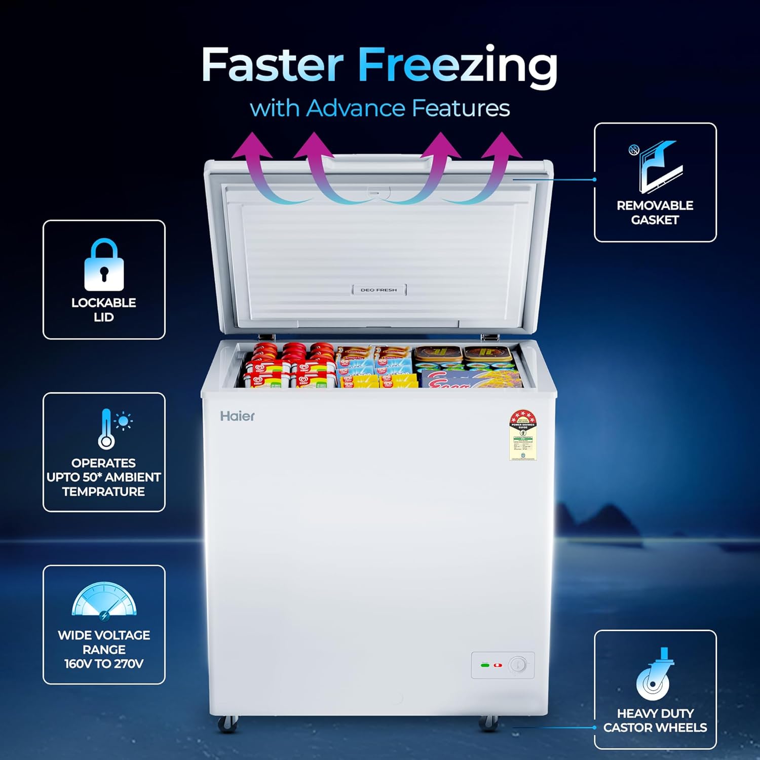 HAIER DEEP FREEZER HFC-175SPW5 175 LTRS HAIER