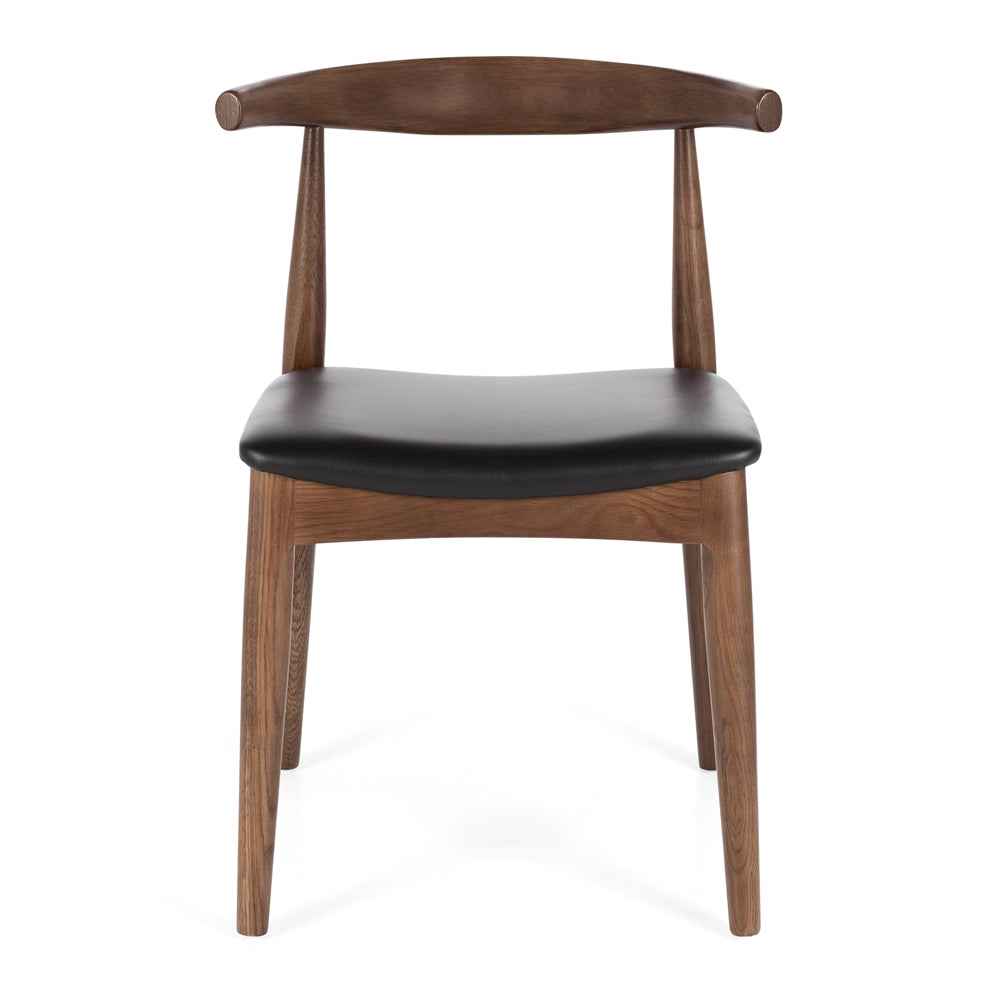 ARENA BULL Chair Black Walnut Finish Rubber Wood ARENA